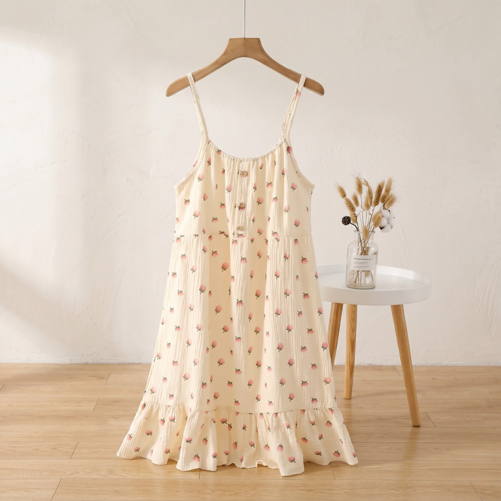 Vintage Landscape Print Sleeveless Lounge Set