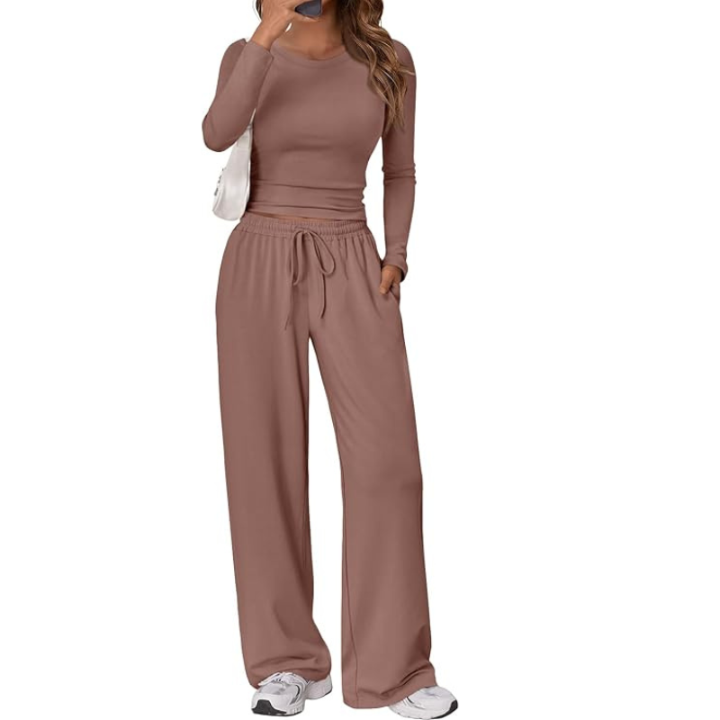 Women's 2 Piece Matching Lounge Set Long Sleeve