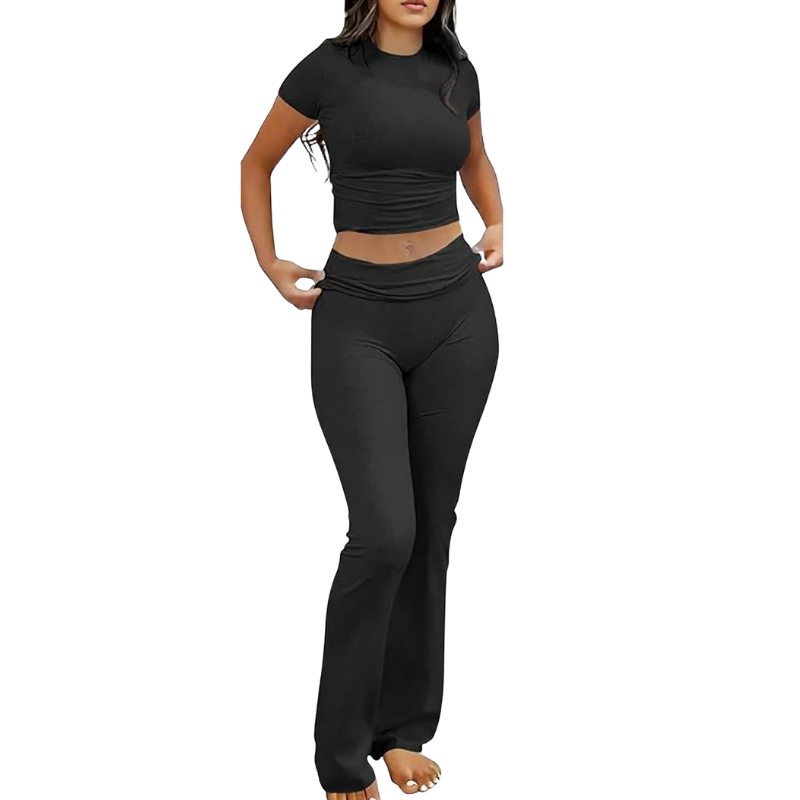 Lounge Sets for Women 2 Piece Foldover Yoga