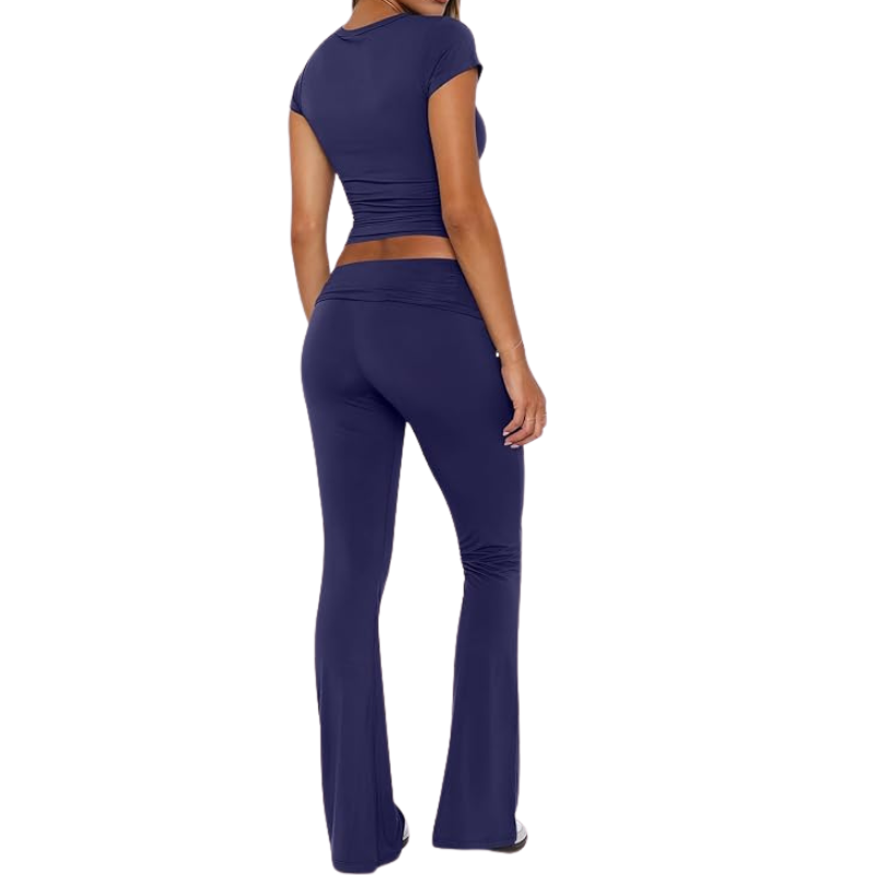 Lounge Sets for Women 2 Piece Foldover Yoga