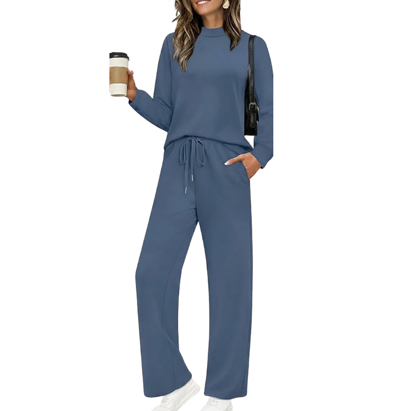 Two Piece Sets For Women Mock Neck Matching Sets Loungewear Fall Clothes