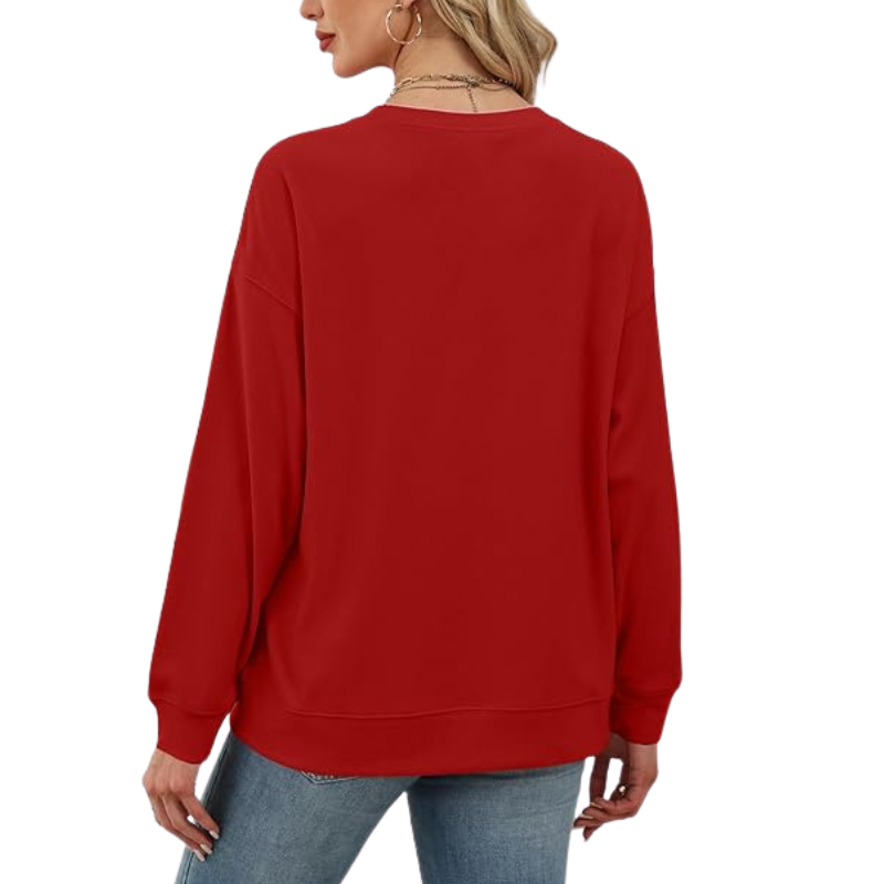 Womens Crew Neck Sweatshirt Loose Pullover Long Sleeve Shirts