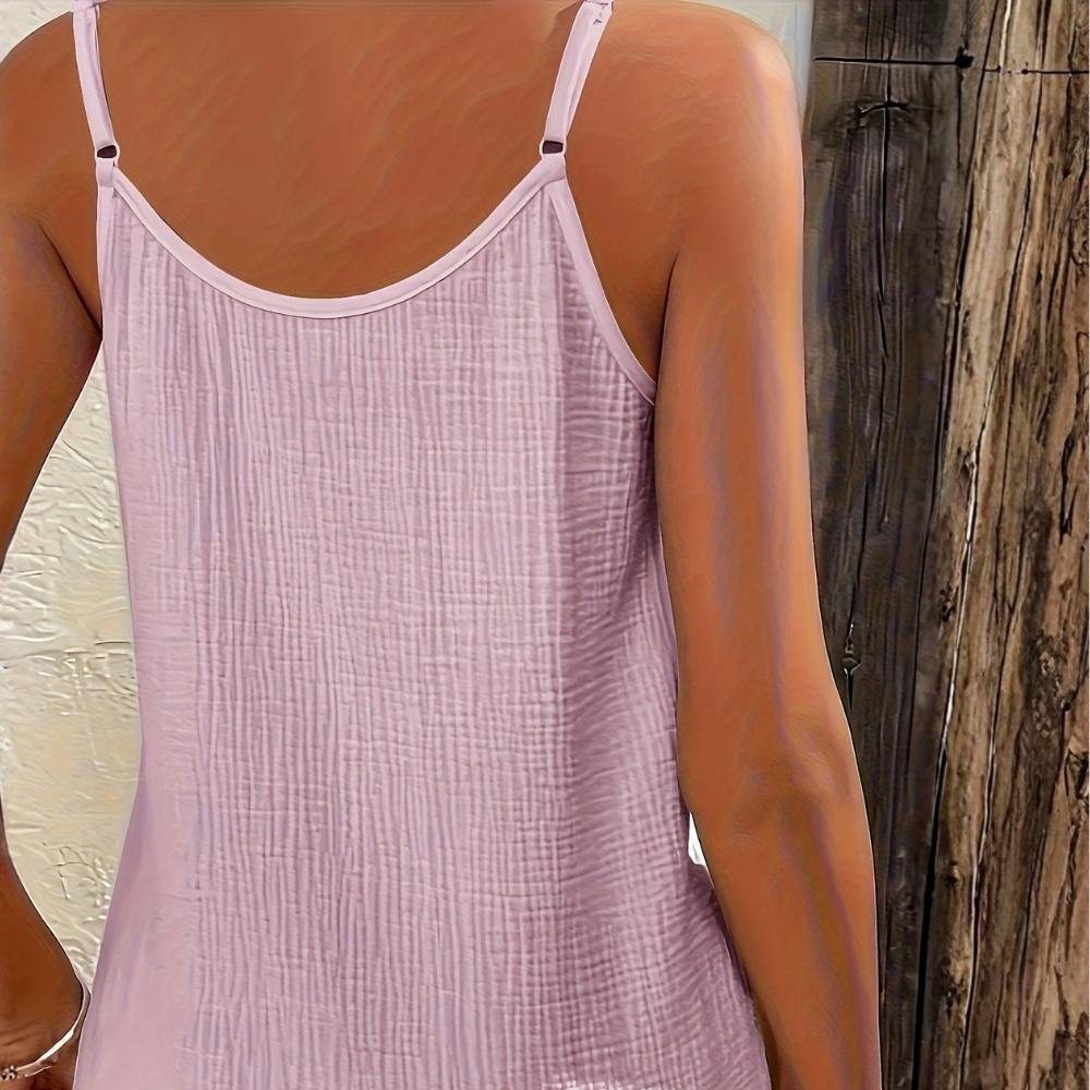 Spaghetti Strap Button Front Blouse For Women