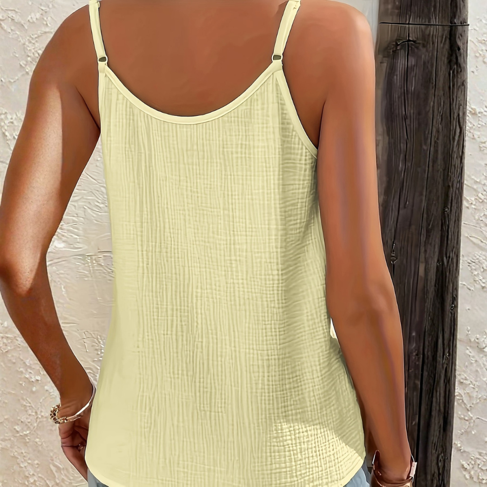 Spaghetti Strap Button Front Blouse For Women