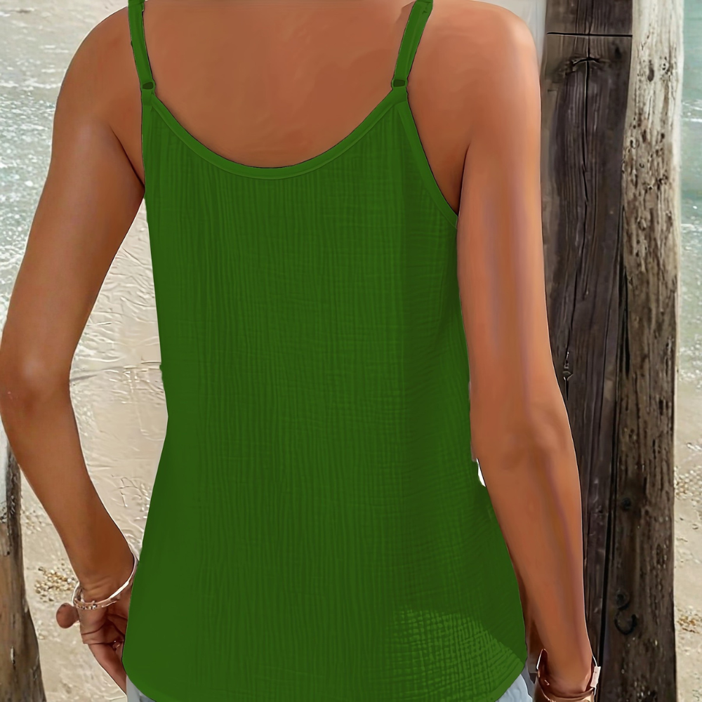 Spaghetti Strap Button Front Blouse For Women