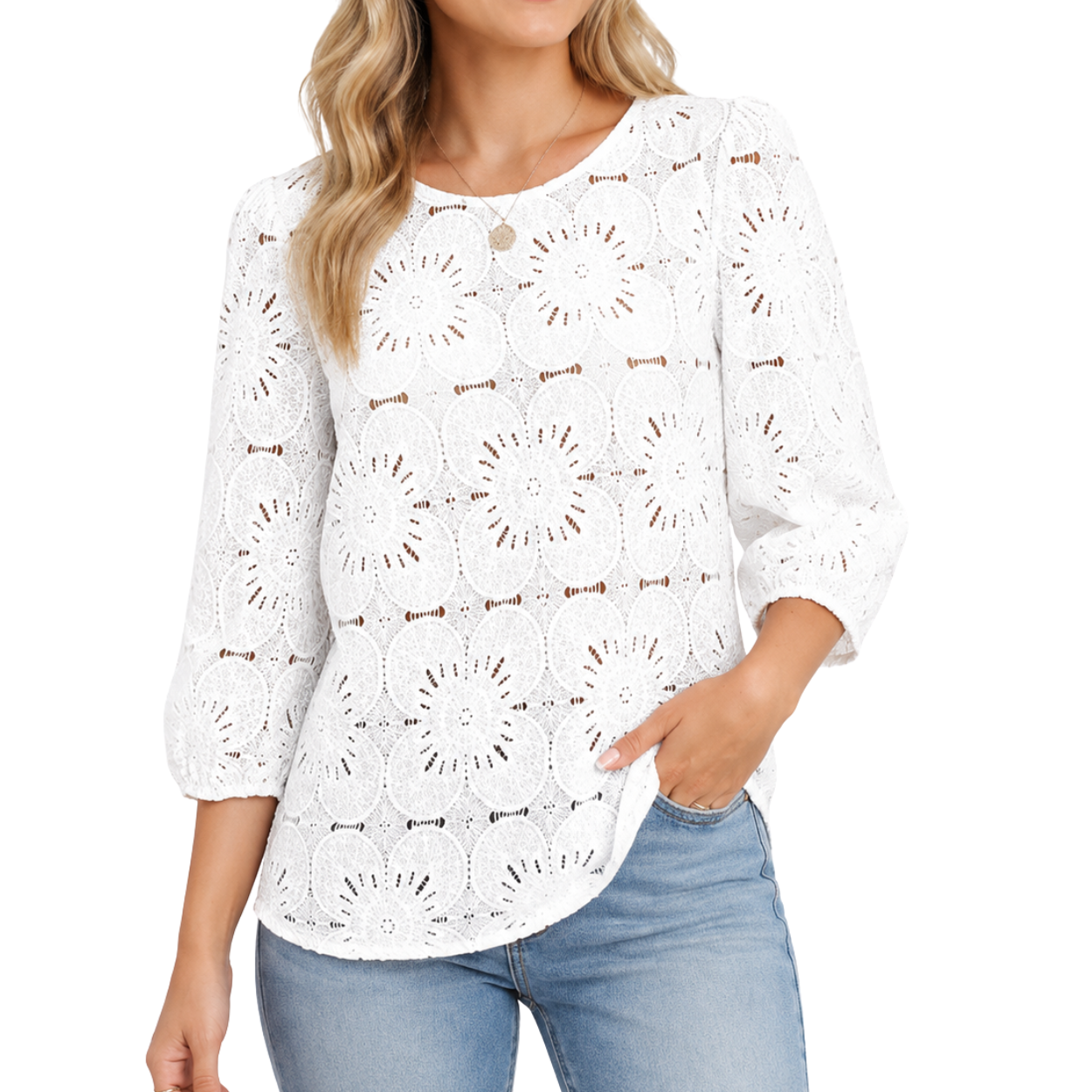 Casual 3/4 Length Sleeve Tops For Women