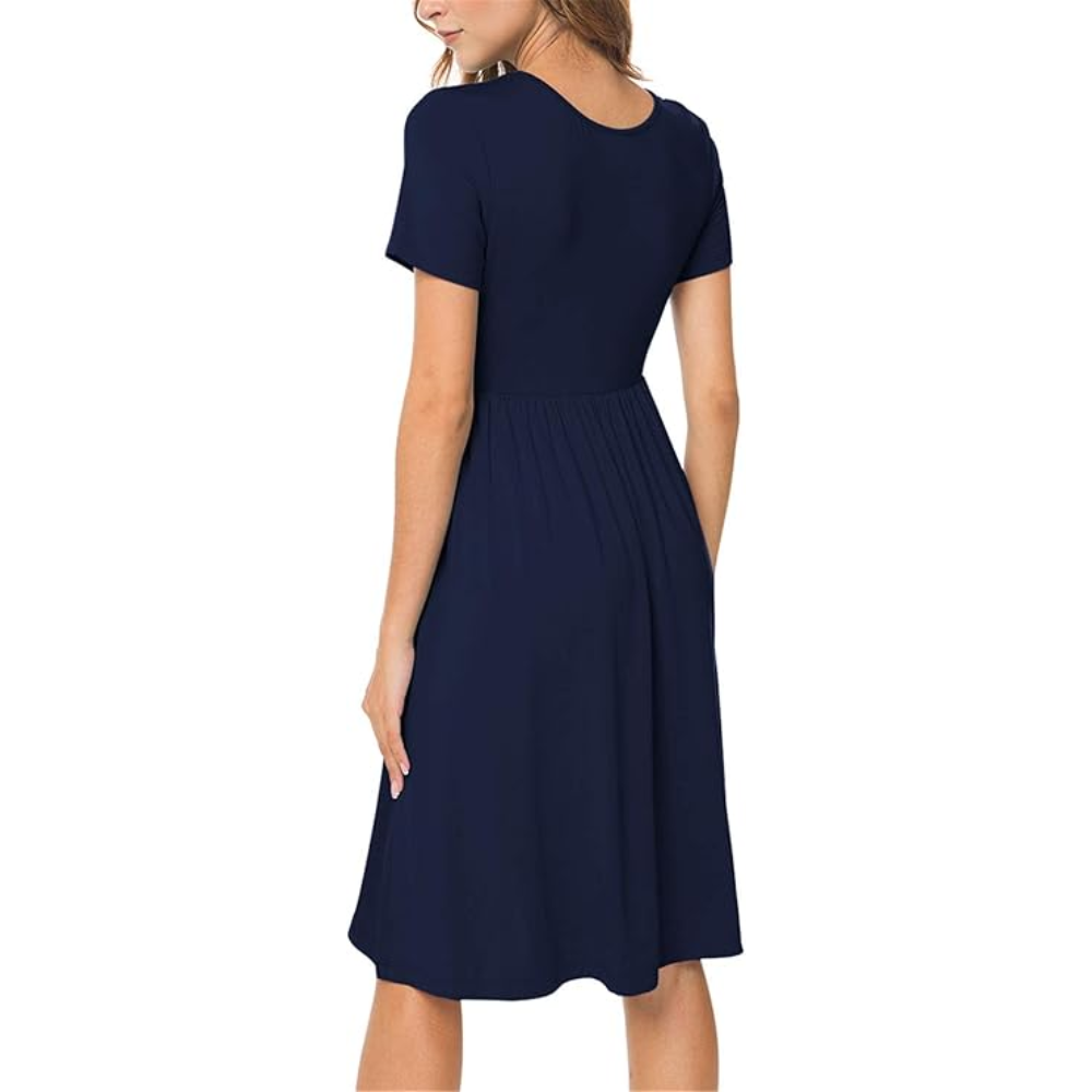 Casual Summer Empire Short Sleeve Dress For Women