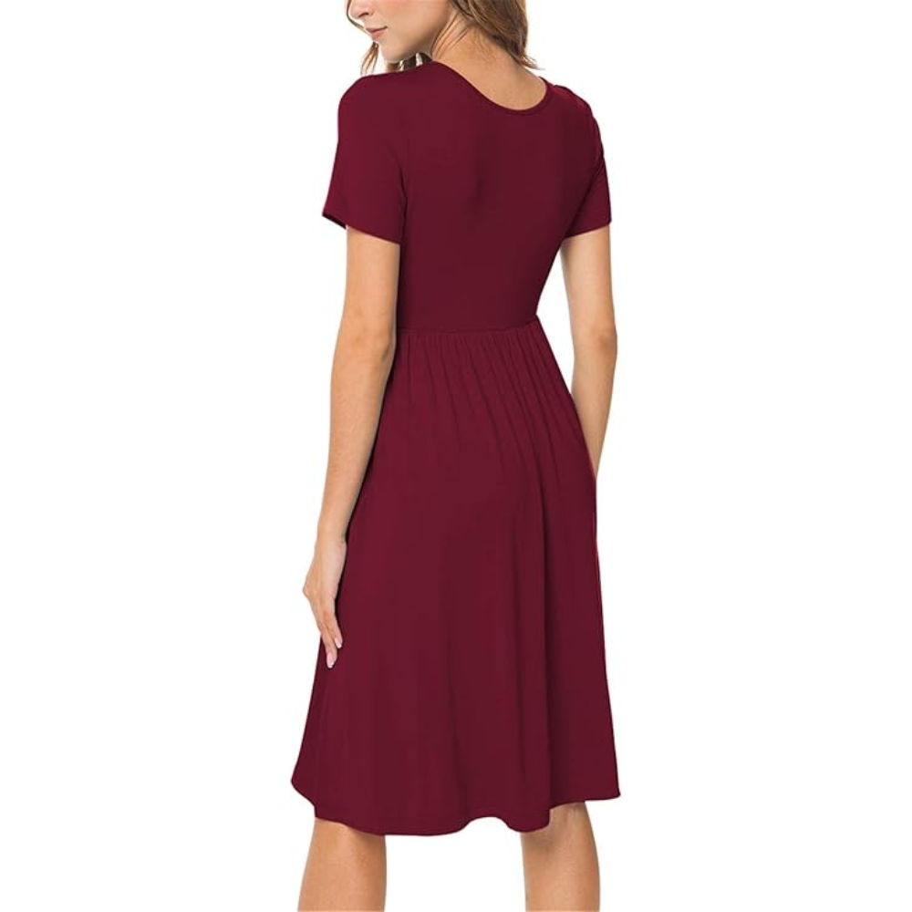 Casual Summer Empire Short Sleeve Dress For Women