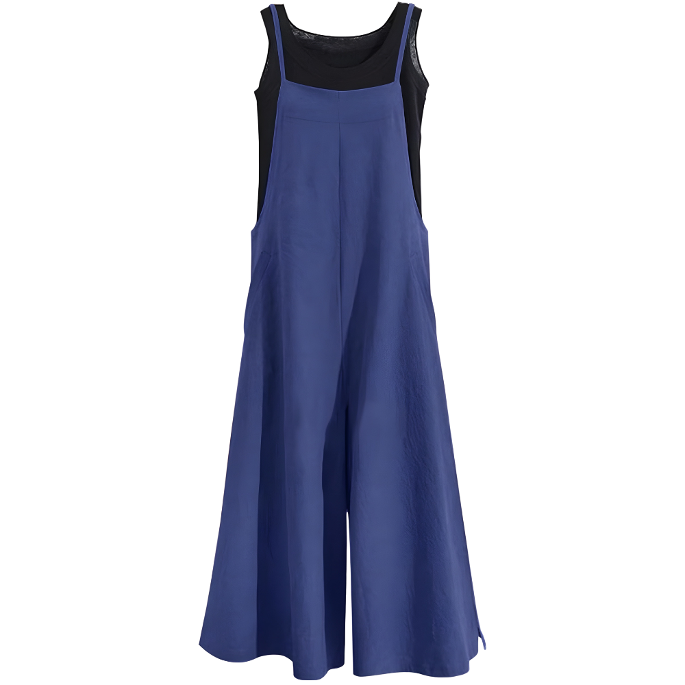 Casual Loose Long Bib Wide Bottom Jumpsuits For Women