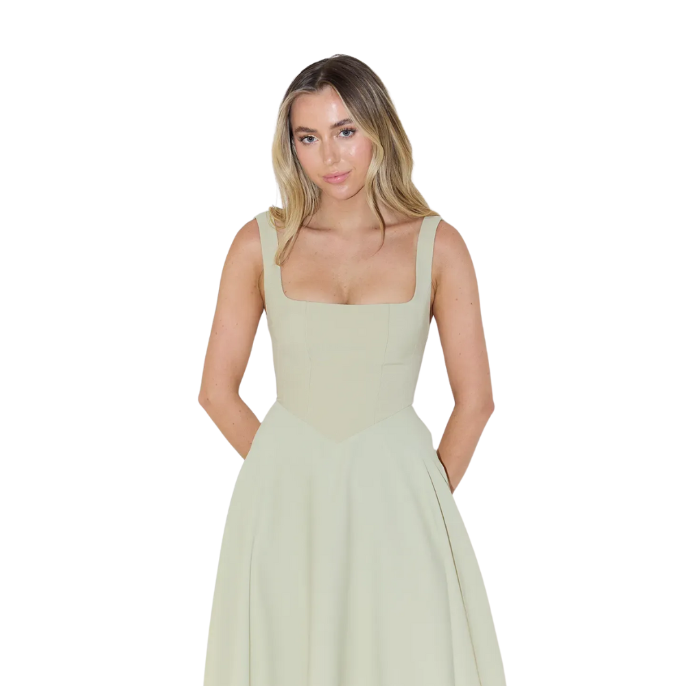 Square Edge Midi Dress-My Comfy Blouse