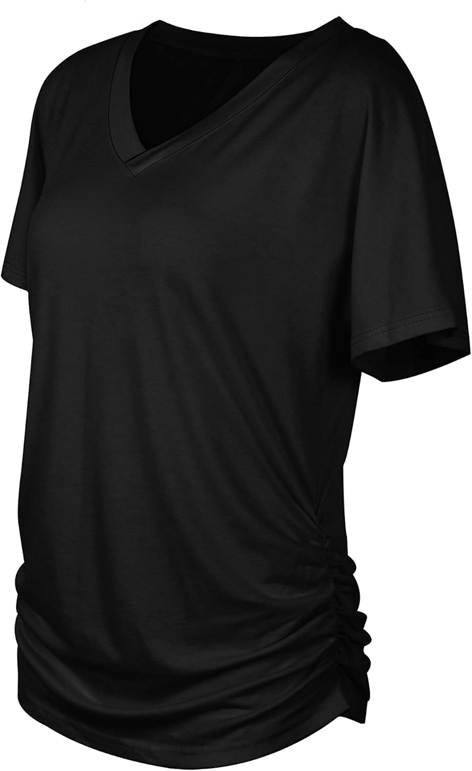 Short Sleeve Loose Top With V Dolman Design-My Comfy Blouse