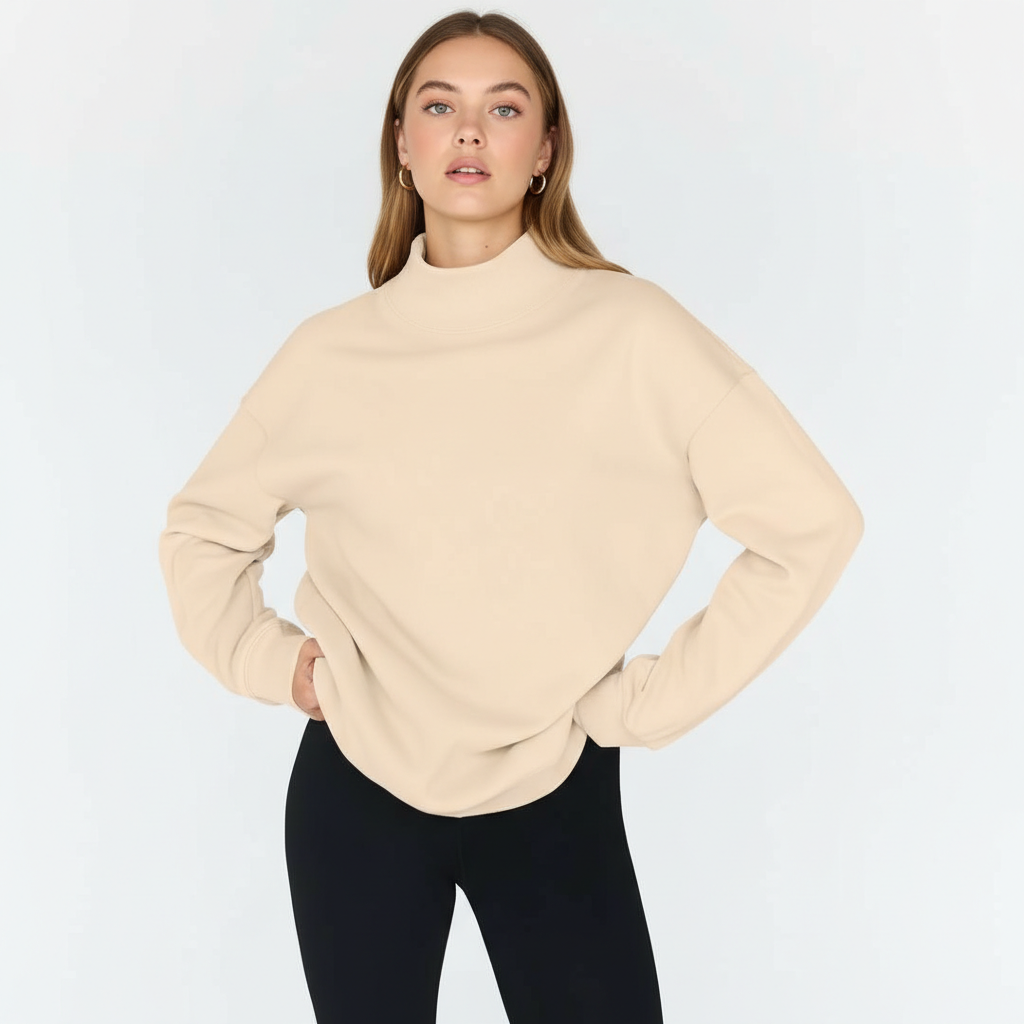 Oversized Sweatshirt For Women With Long Sleeves And Casual Fit