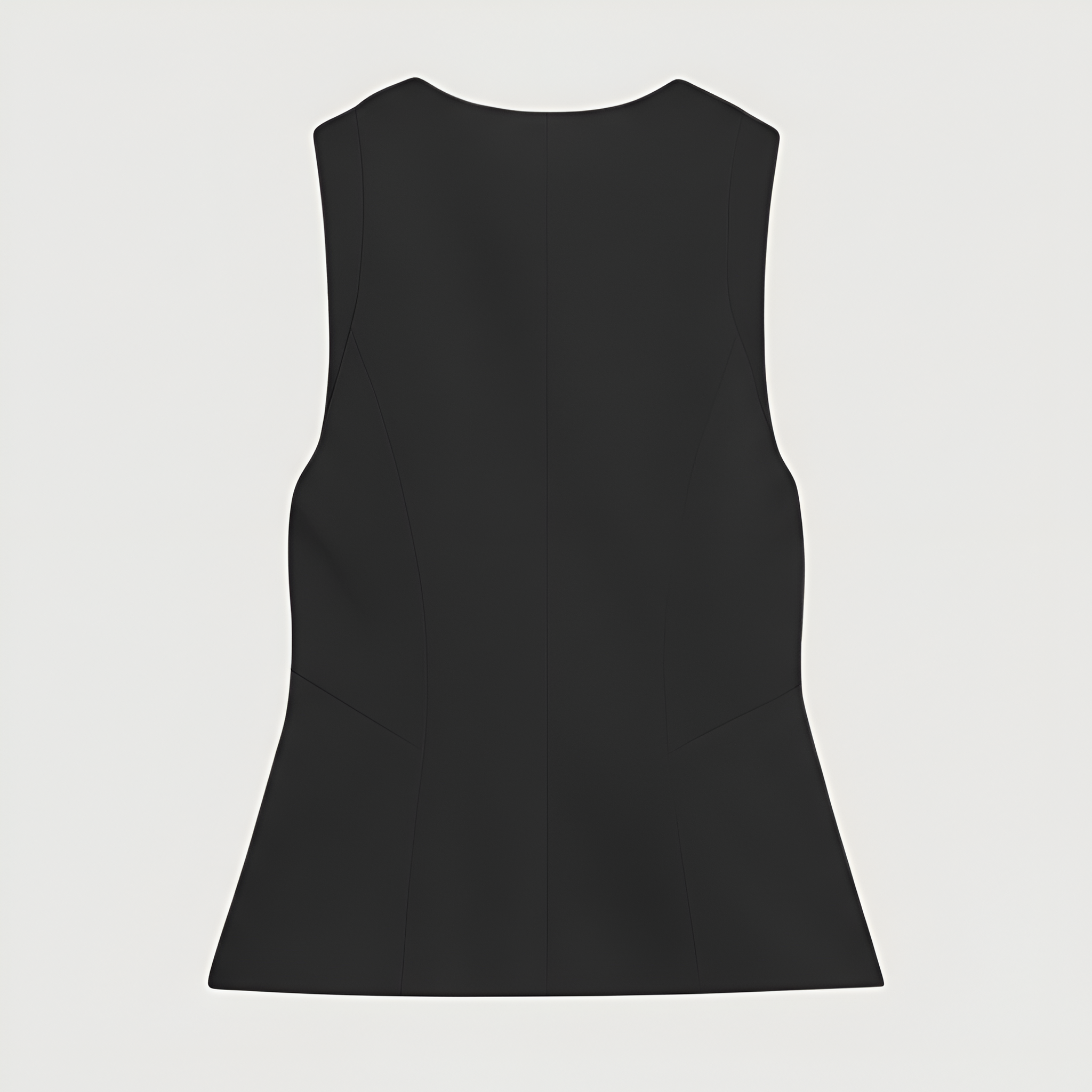Fitted Sleeveless Zip Front Top With In Seam Zip Front Design
