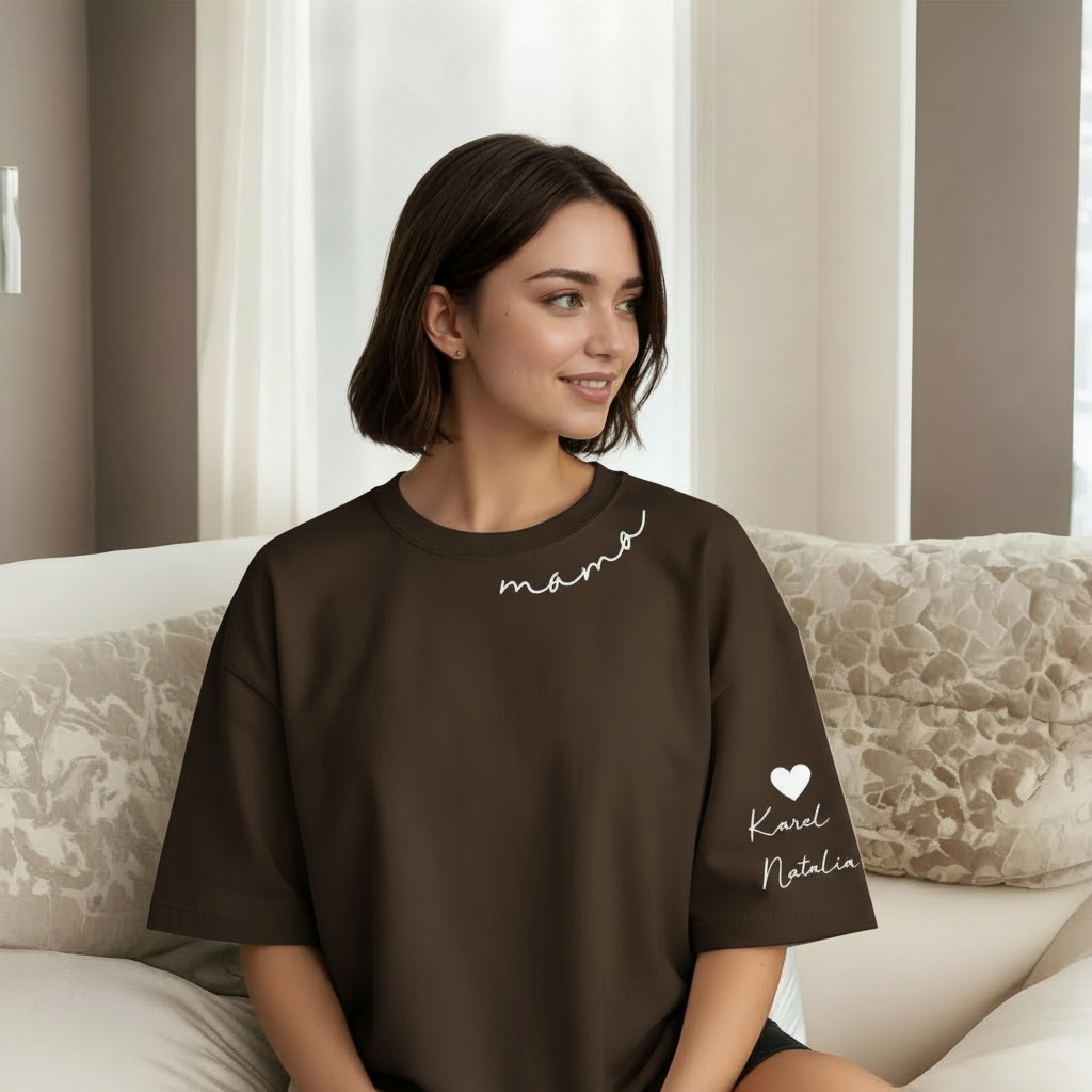 Personalized Mama Sweatshirt And Hoodie With Names On Sleeve