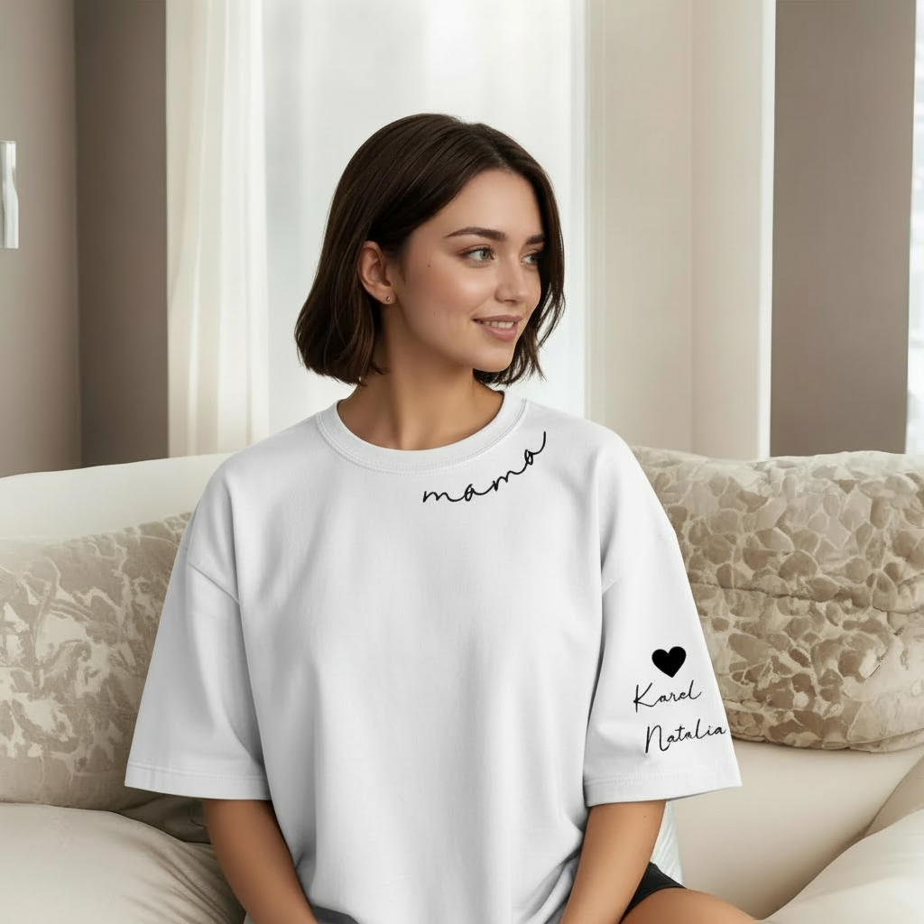 Personalized Mama Sweatshirt And Hoodie With Names On Sleeve