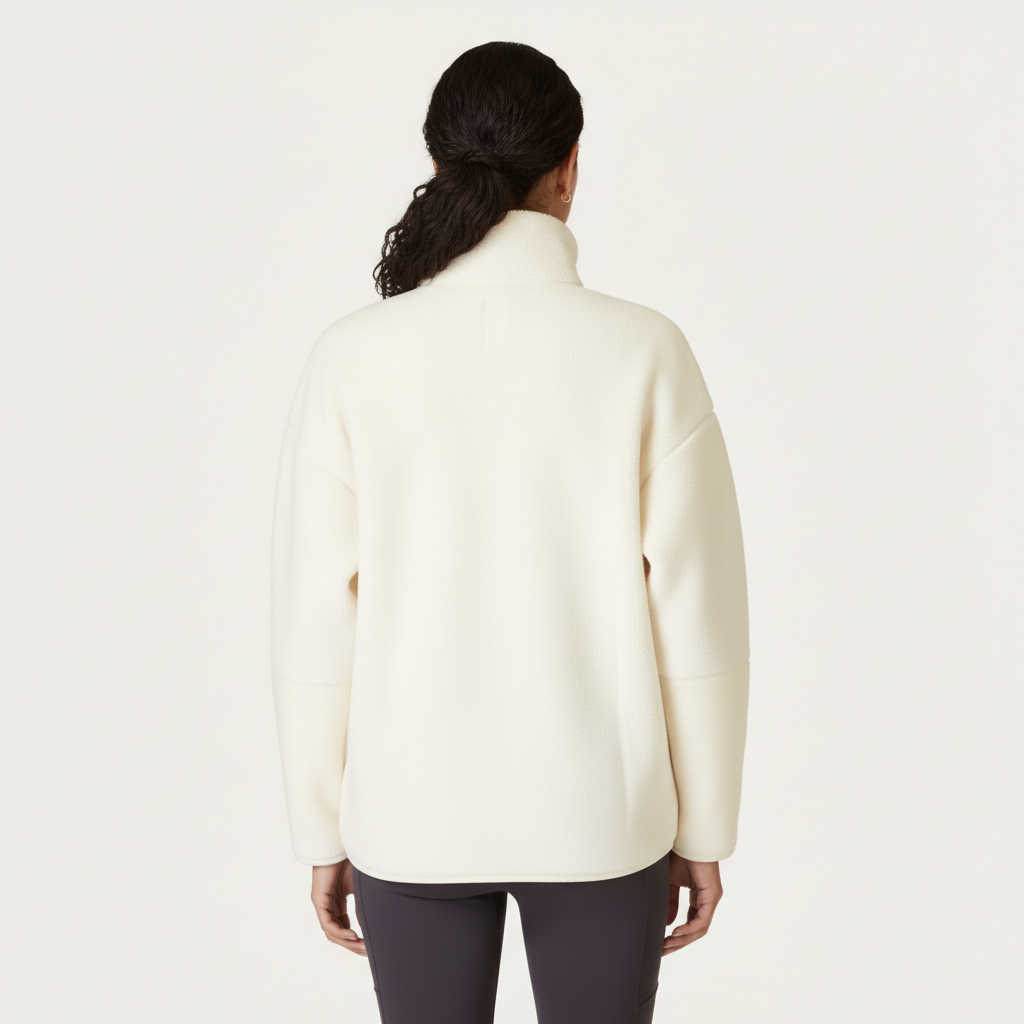 Plush Textured Half Zip Fleece Pullover