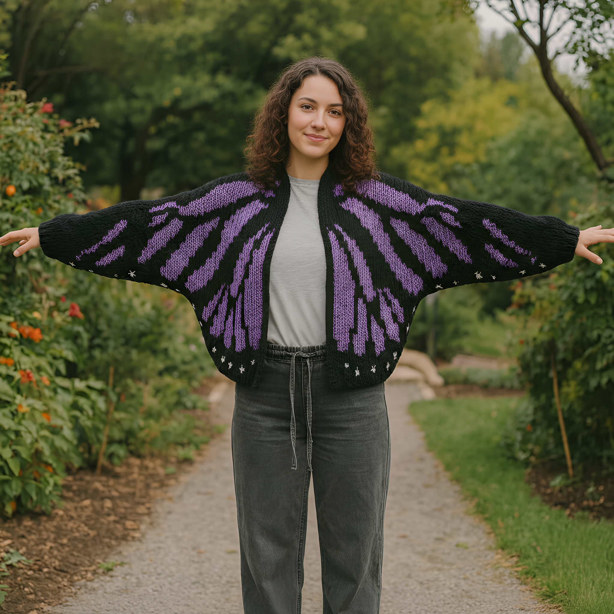 Butterfly Wings Loose Fit Knit Batwing Sleeve Cardigan Sweater