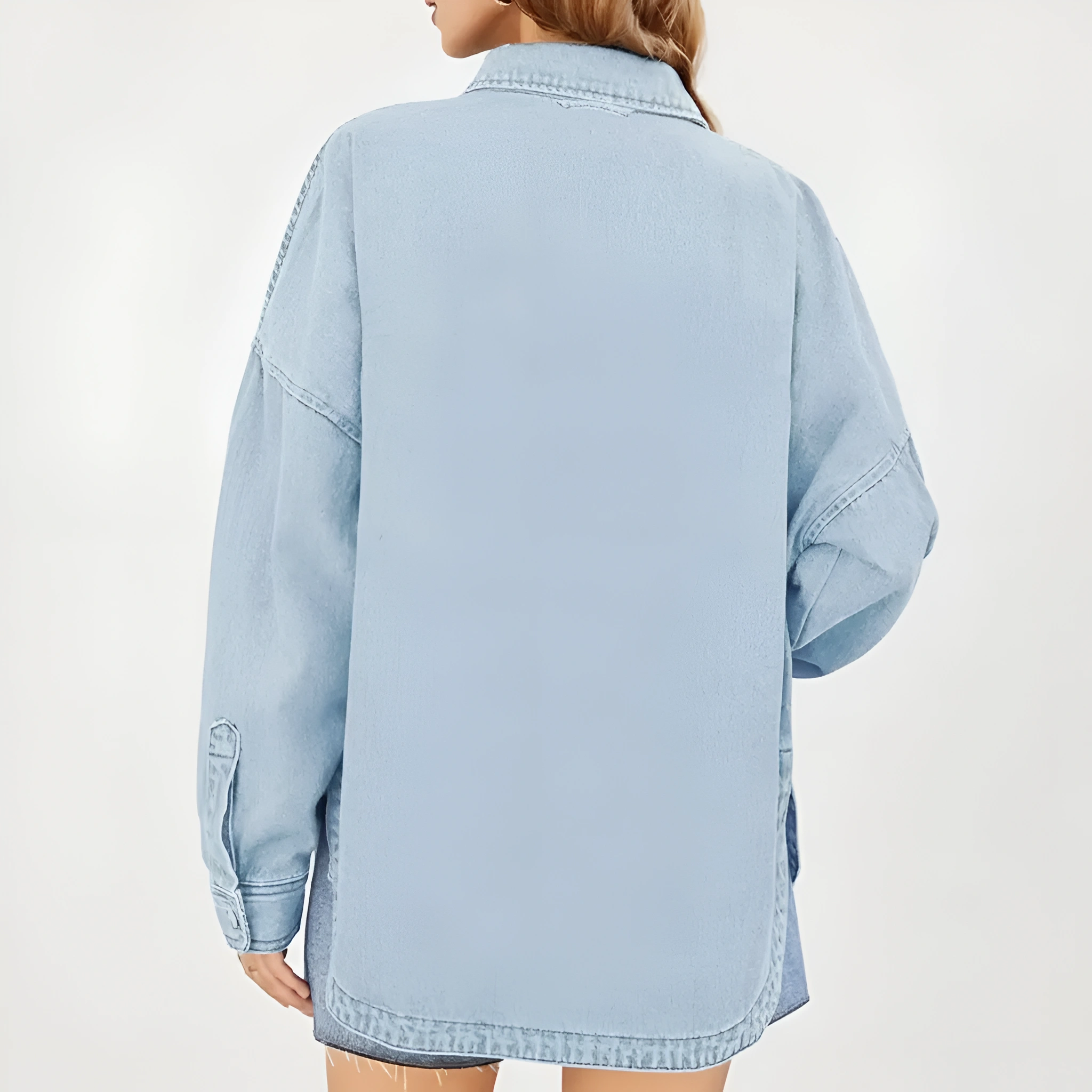 Casual Denim Jacket With Button Front Style