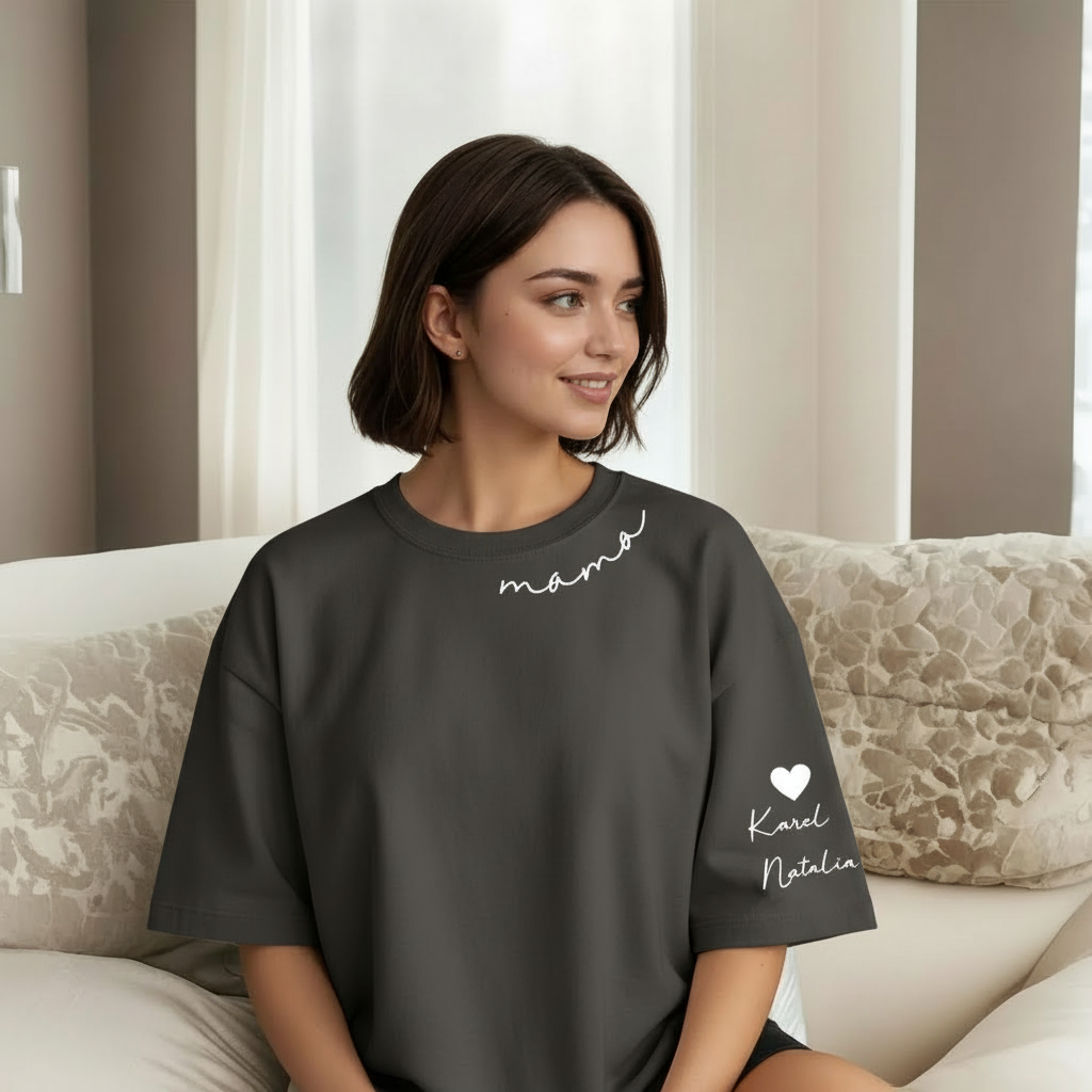 Personalized Mama Sweatshirt And Hoodie With Names On Sleeve