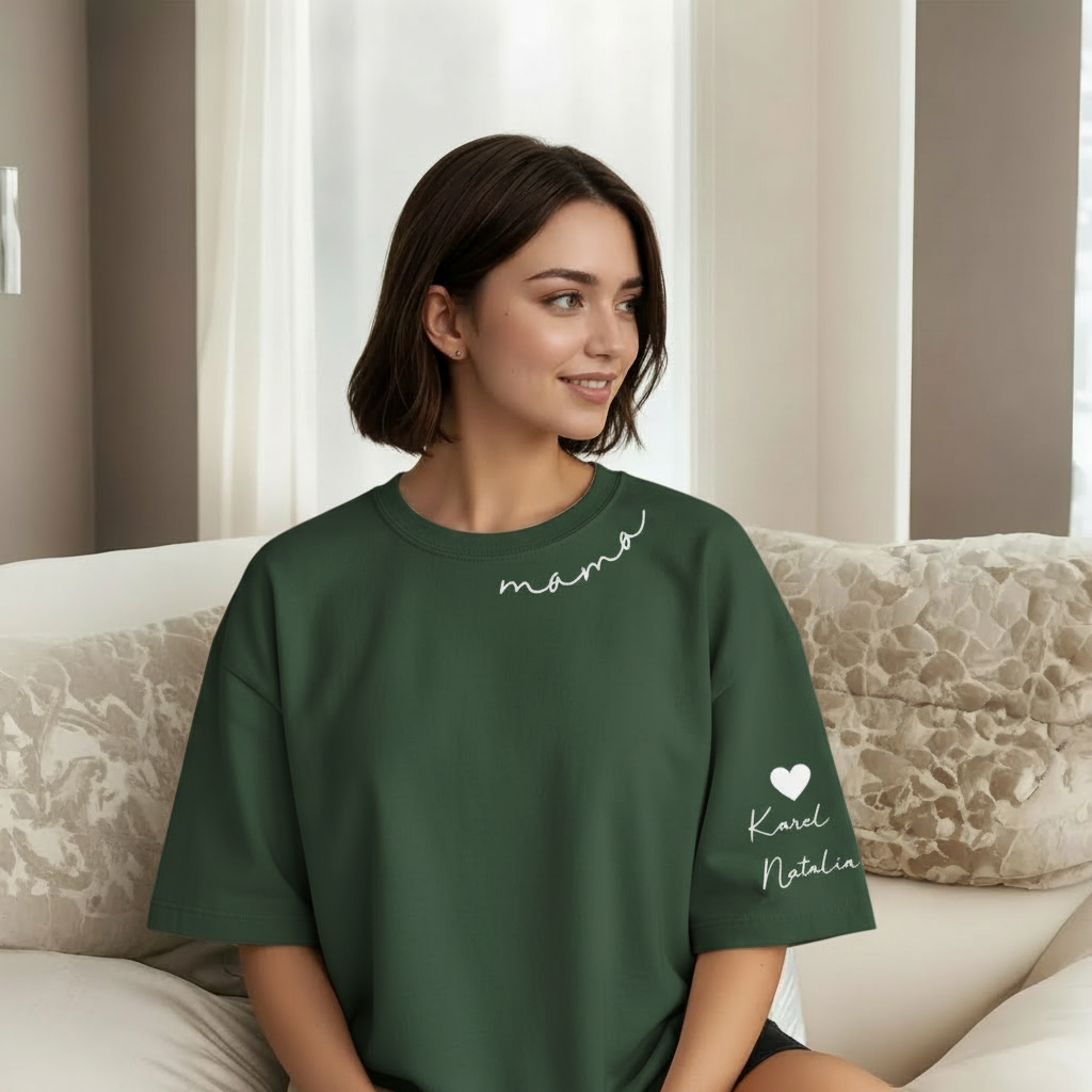 Personalized Mama Sweatshirt And Hoodie With Names On Sleeve