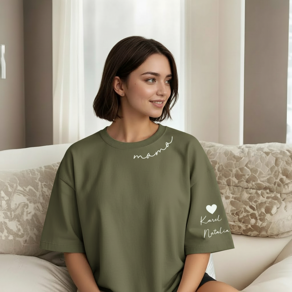 Personalized Mama Sweatshirt And Hoodie With Names On Sleeve