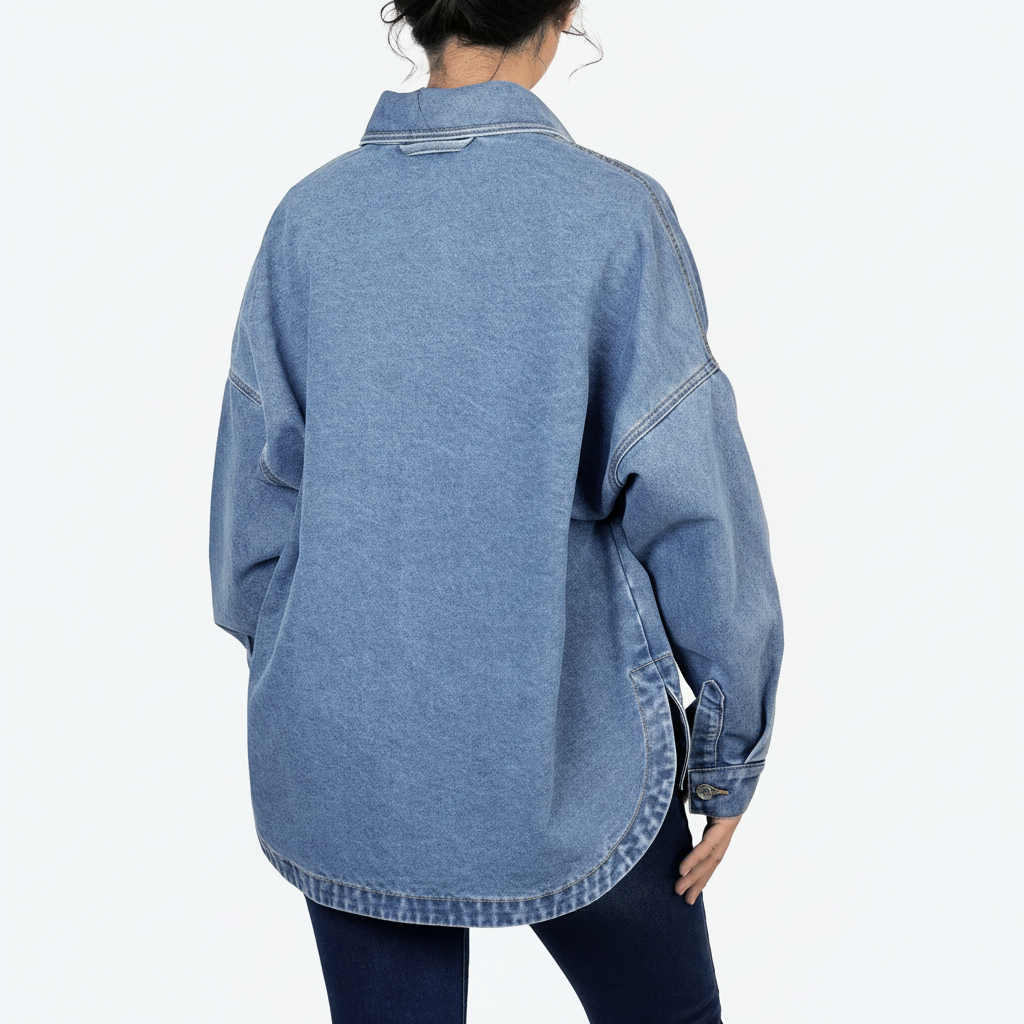 Casual Denim Jacket With Button Front Style