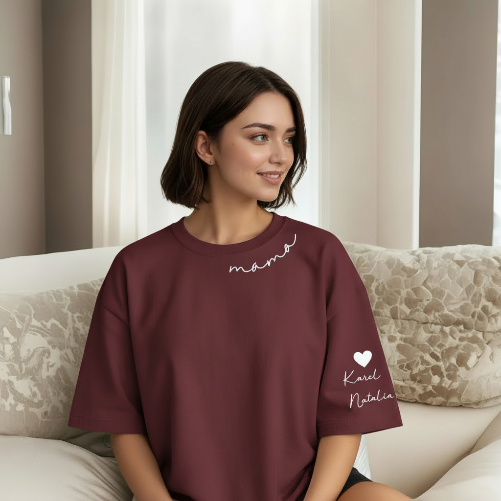 Personalized Mama Sweatshirt And Hoodie With Names On Sleeve