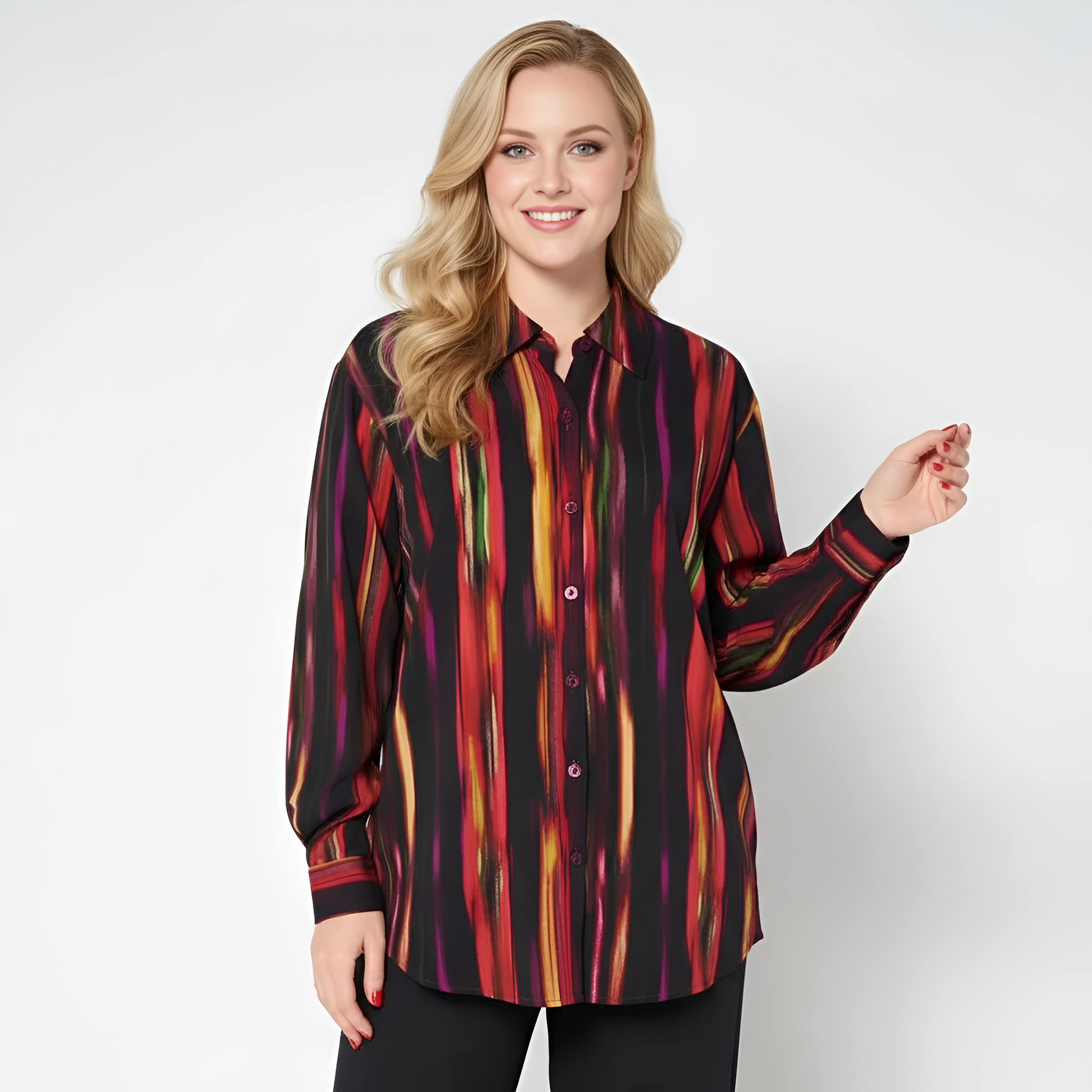 Brandis Dress Out Loud Printed Long Sleeve Blouse