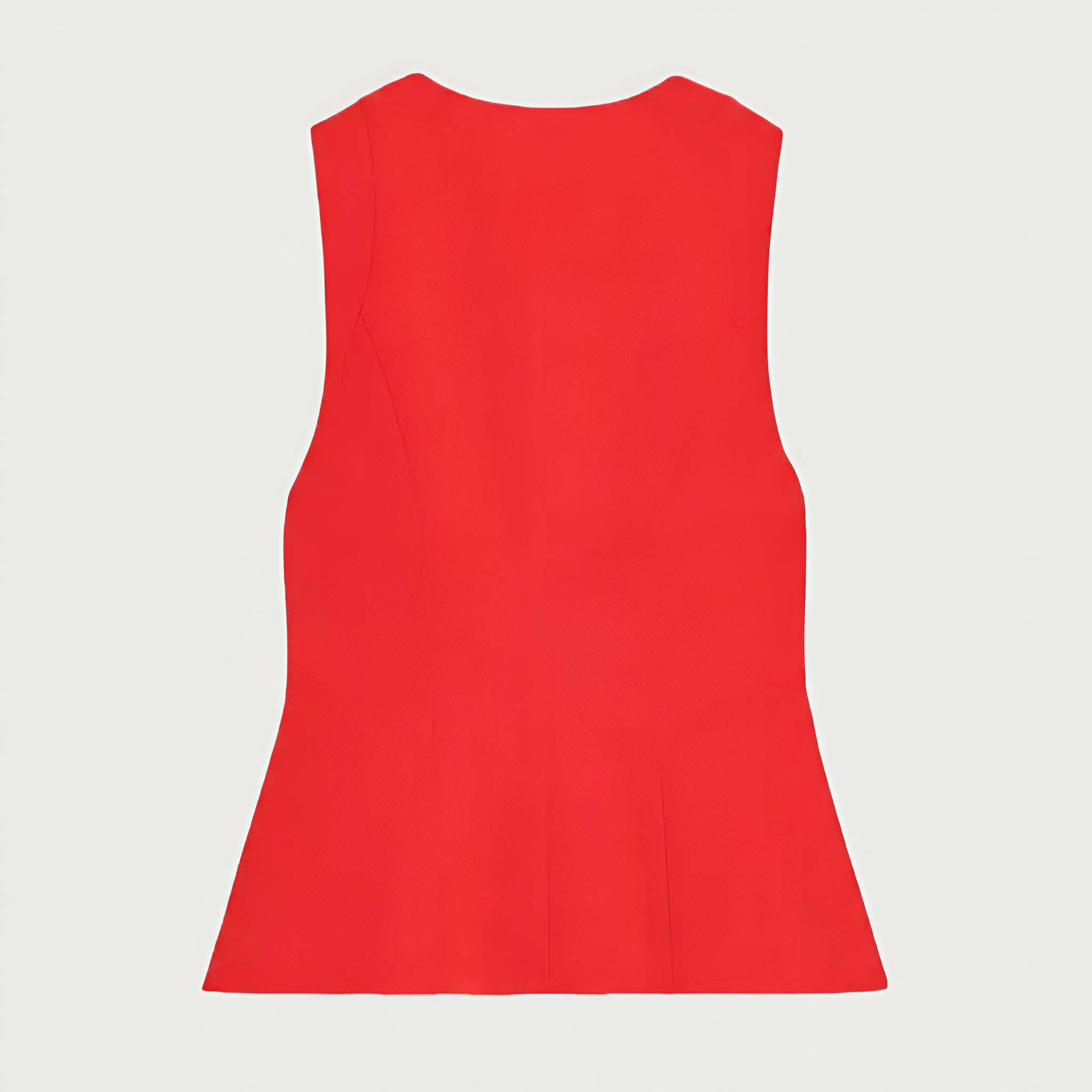 Fitted Sleeveless Zip Front Top With In Seam Zip Front Design