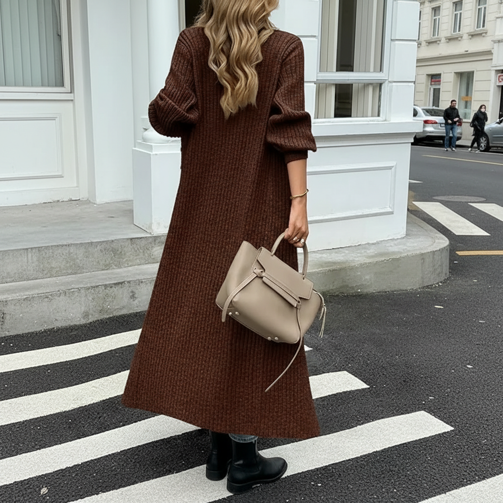 Long Sleeve Button Front Chunky Style Knit Cardigan Sweater Coat