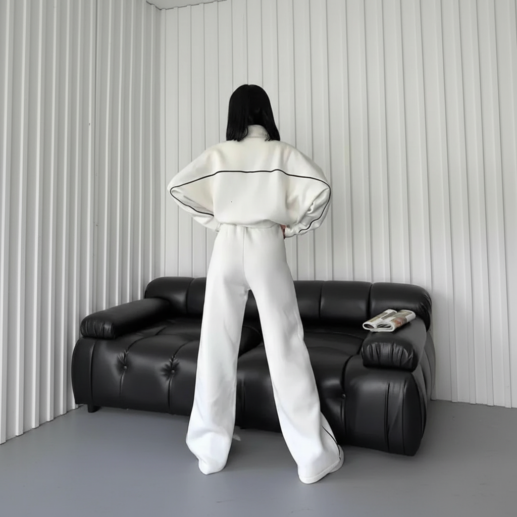Zip Up Oversized Jogger Tracksuit Set-My Comfy Blouse