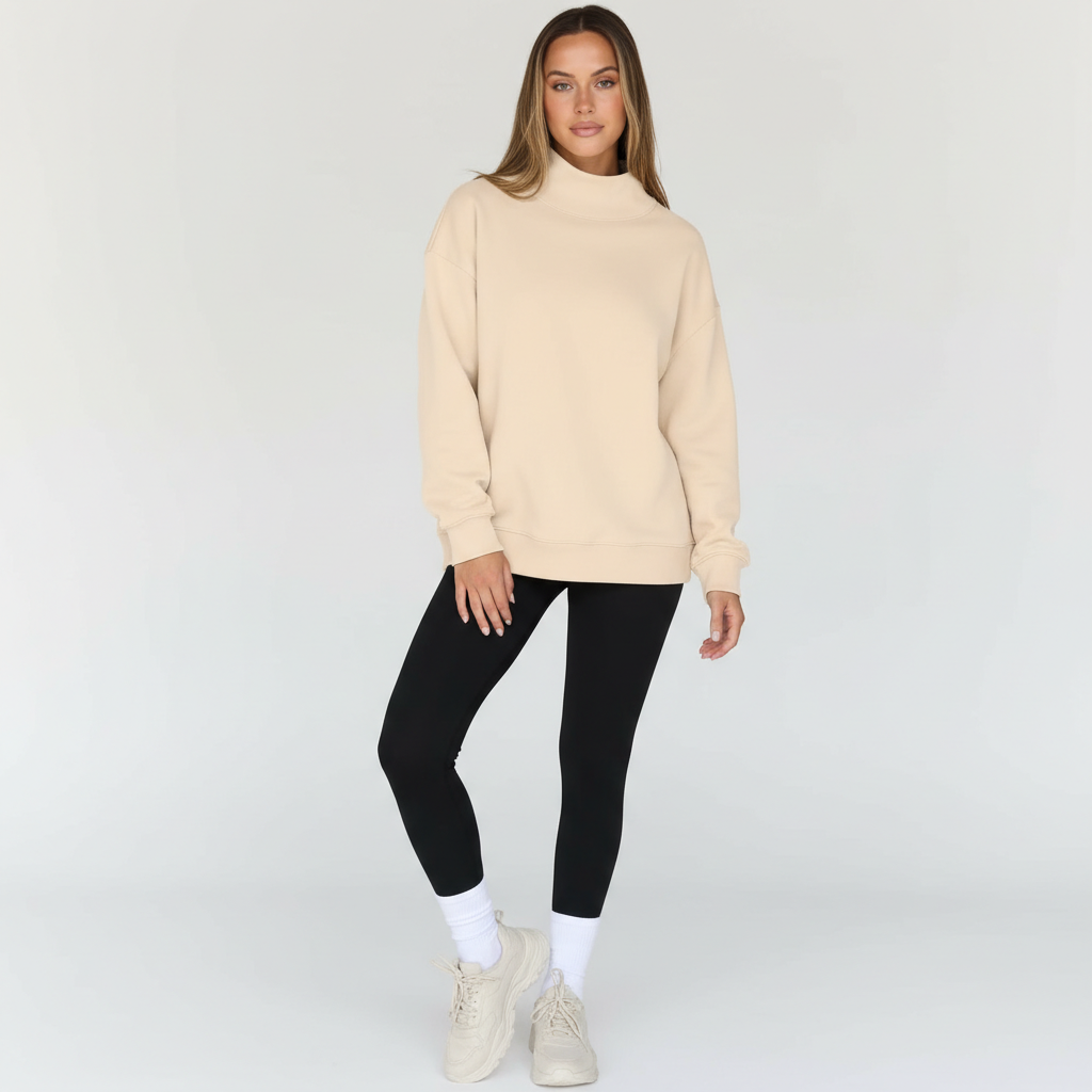 Oversized Sweatshirt For Women With Long Sleeves And Casual Fit