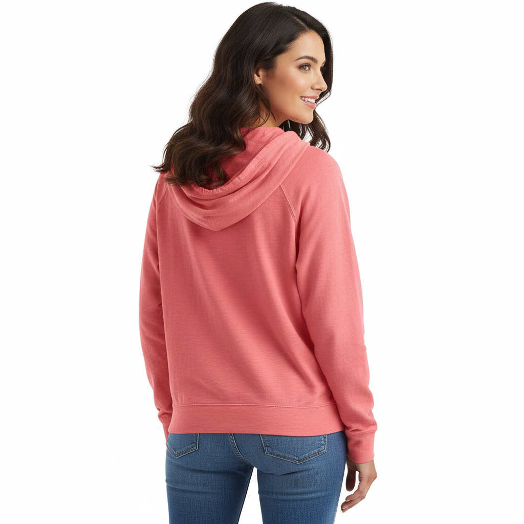 Casual Hoodie With Full Zip And Pockets For Women