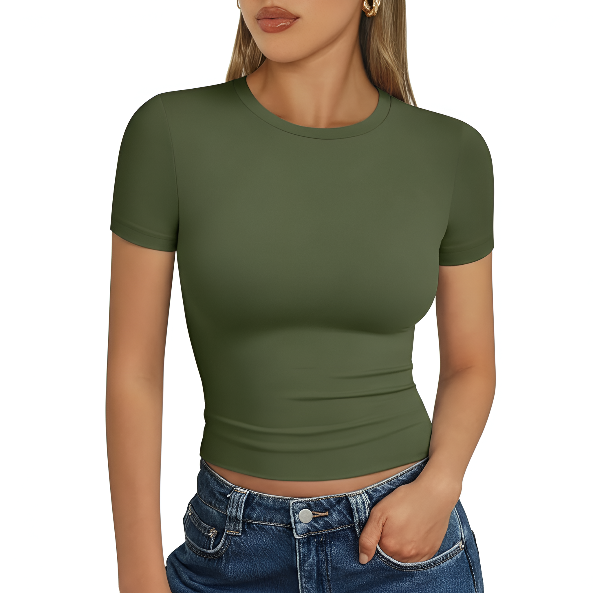 Short Sleeve Crop Top With Slim Fit Design For Workout For Women