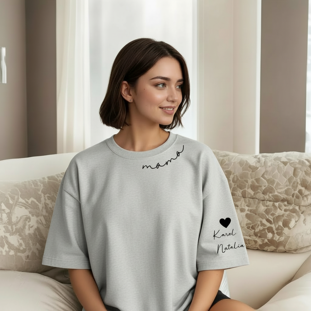 Personalized Mama Sweatshirt And Hoodie With Names On Sleeve