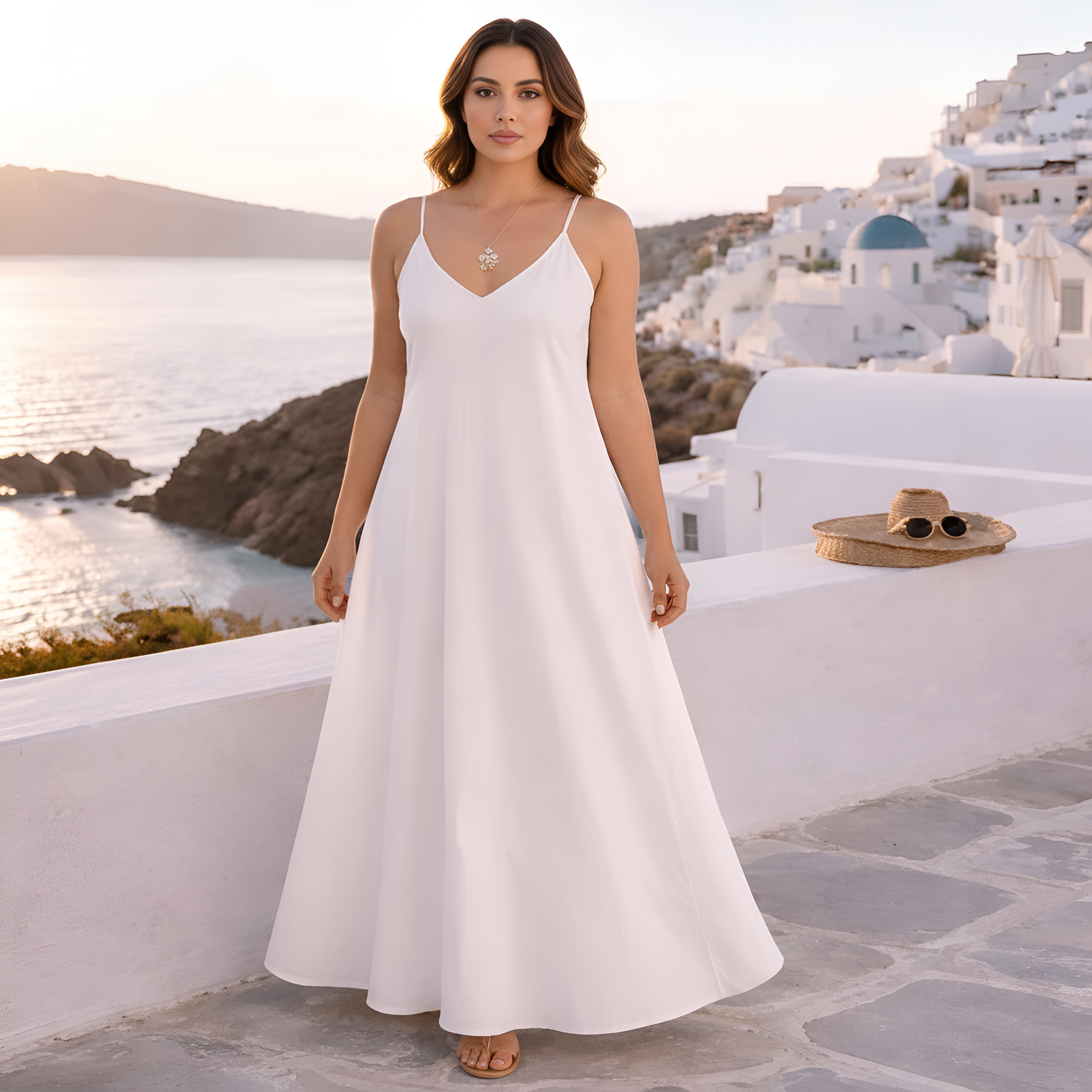 Lightweight Adjustable Strap Maxi Dress For Women