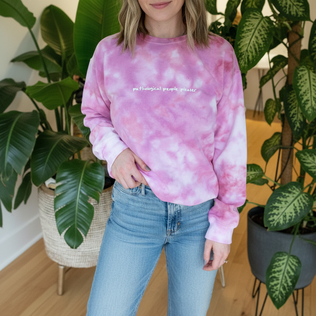 Stylish Tie Dye Graphic Design Crewneck Sweatshirt