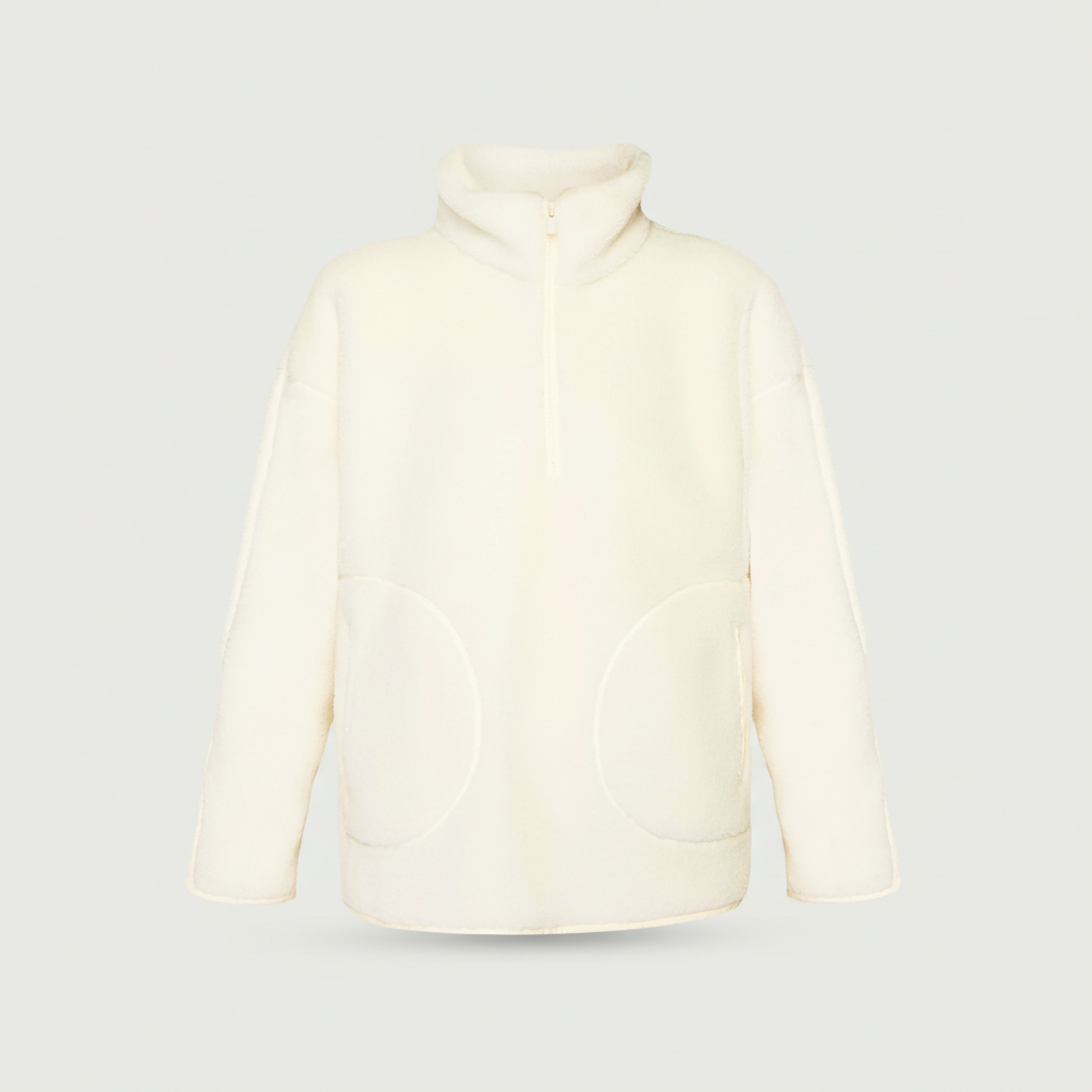 Plush Textured Half Zip Fleece Pullover
