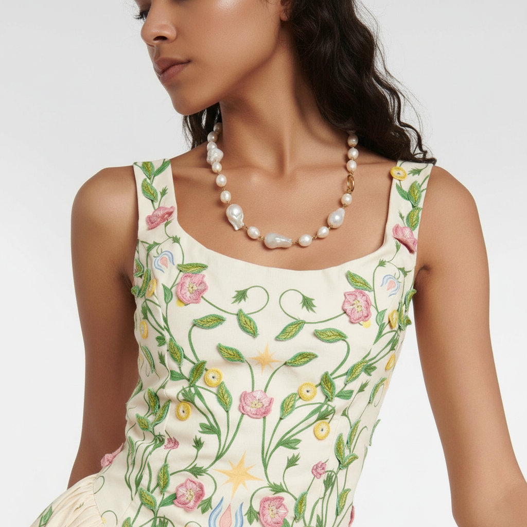 Floral Printed Sleeveless Mini Dress With Low Back Style