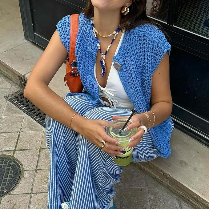 Vintage Style Knit Vest-My Comfy Blouse