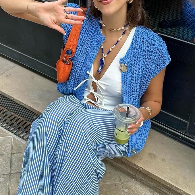 Vintage Style Knit Vest-My Comfy Blouse