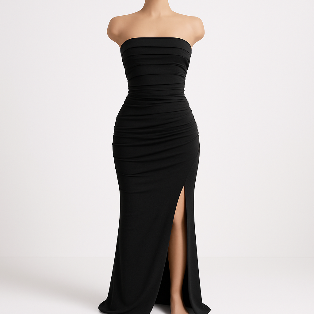 Plum Strapless Elegance Maxi Dress-My Comfy Blouse