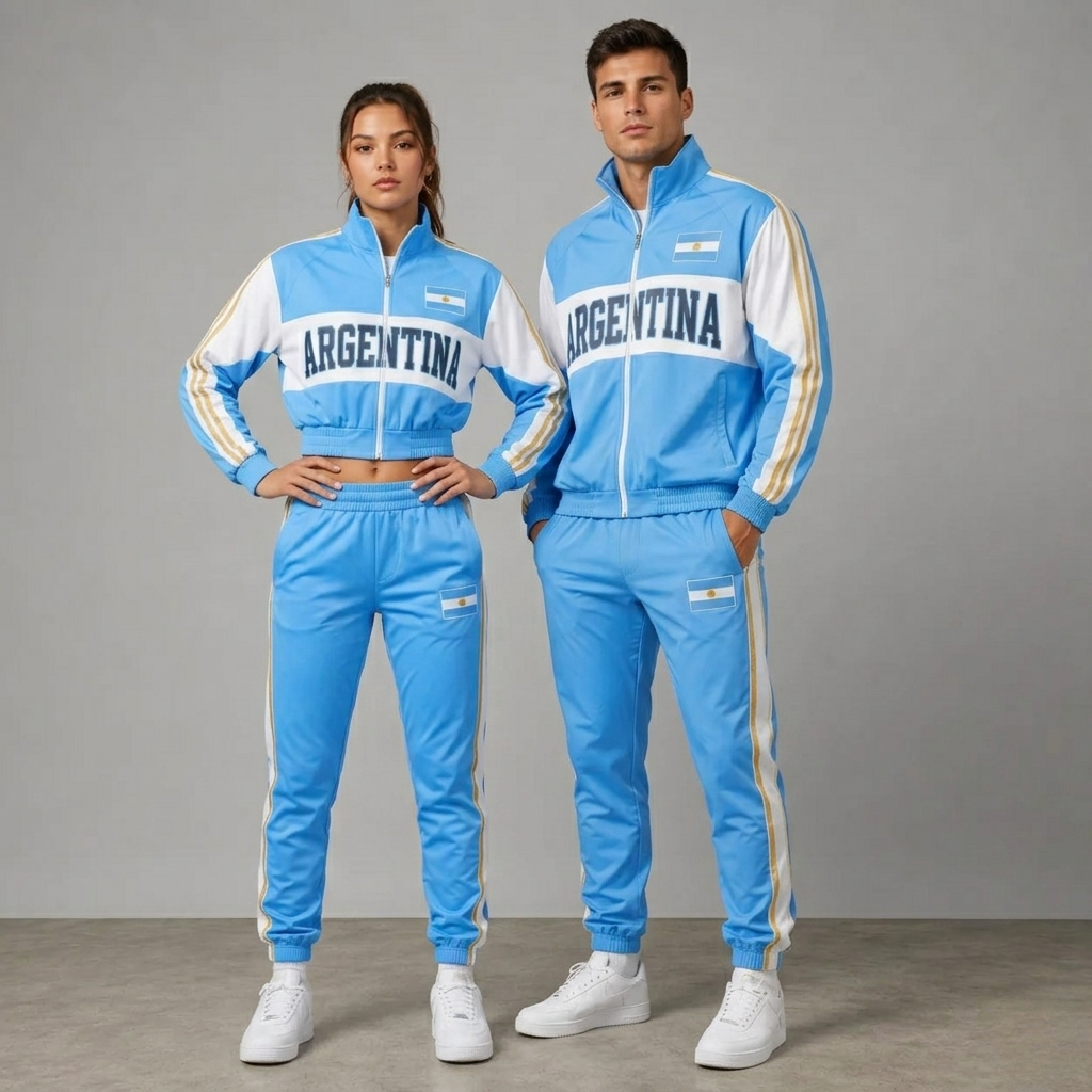 FIFA World Cup 2026 Themed Argentina Football Fan Sweatshirt And Jogger Set
