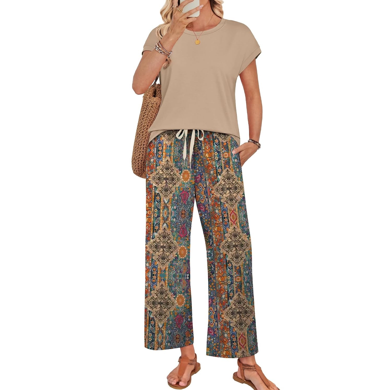 Two Piece Spring Summer Matching Outfit Set For Women
