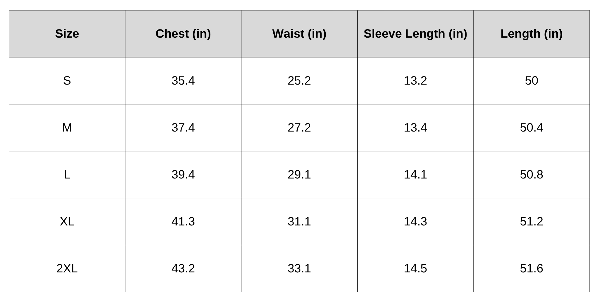 Size Chart