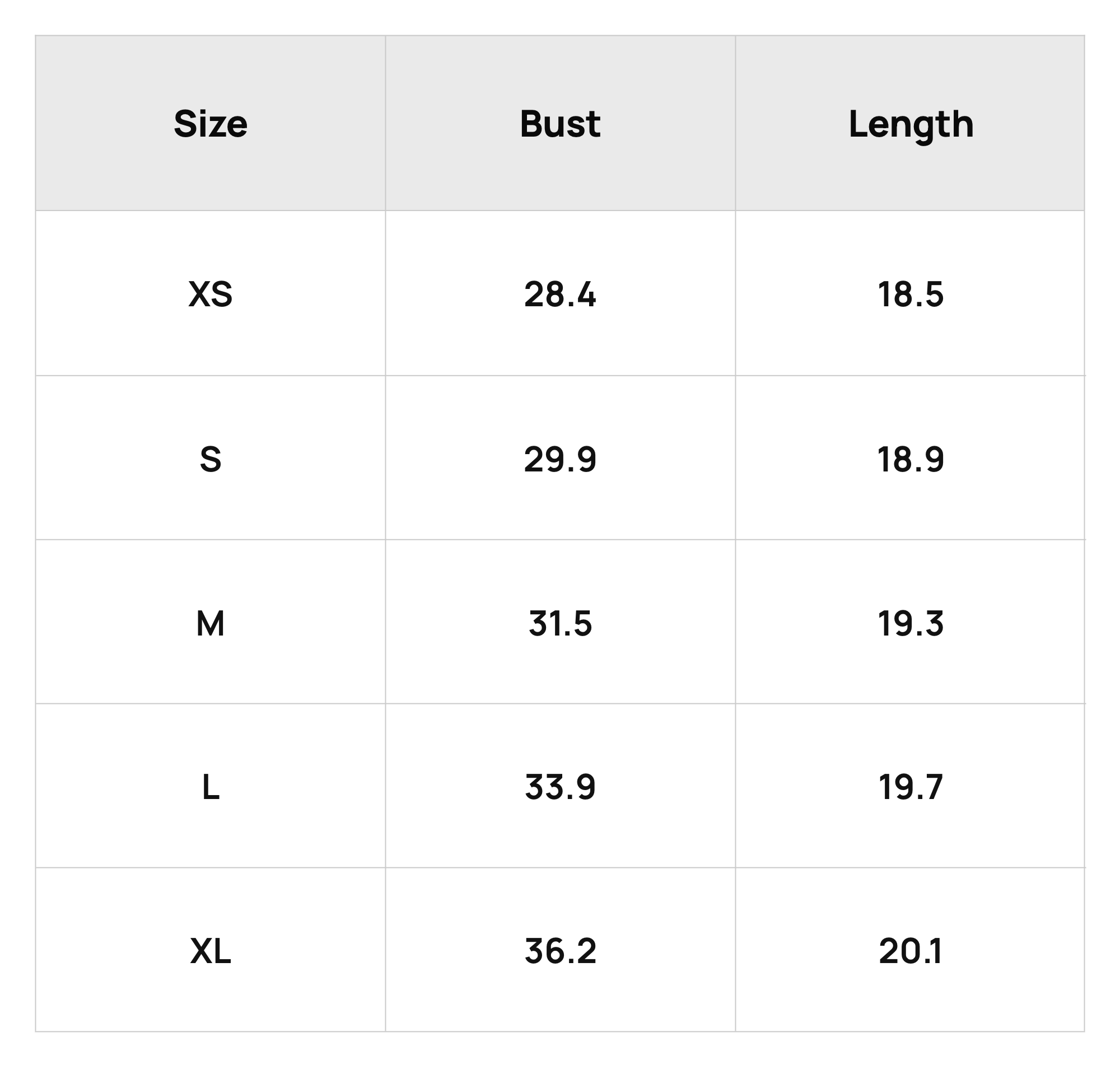 Size Chart