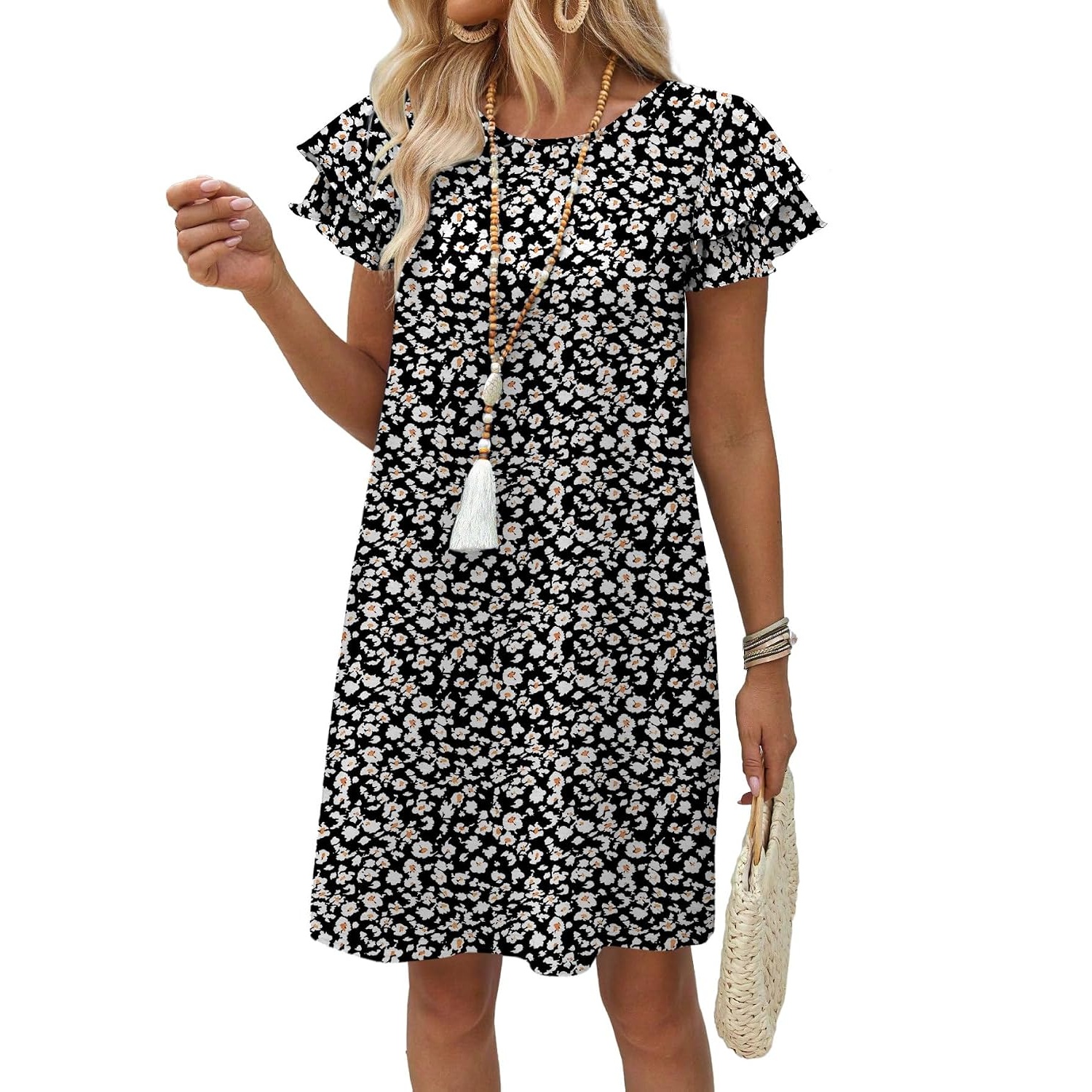 Loose Ruffle Sleeve Summer Dress For Women
