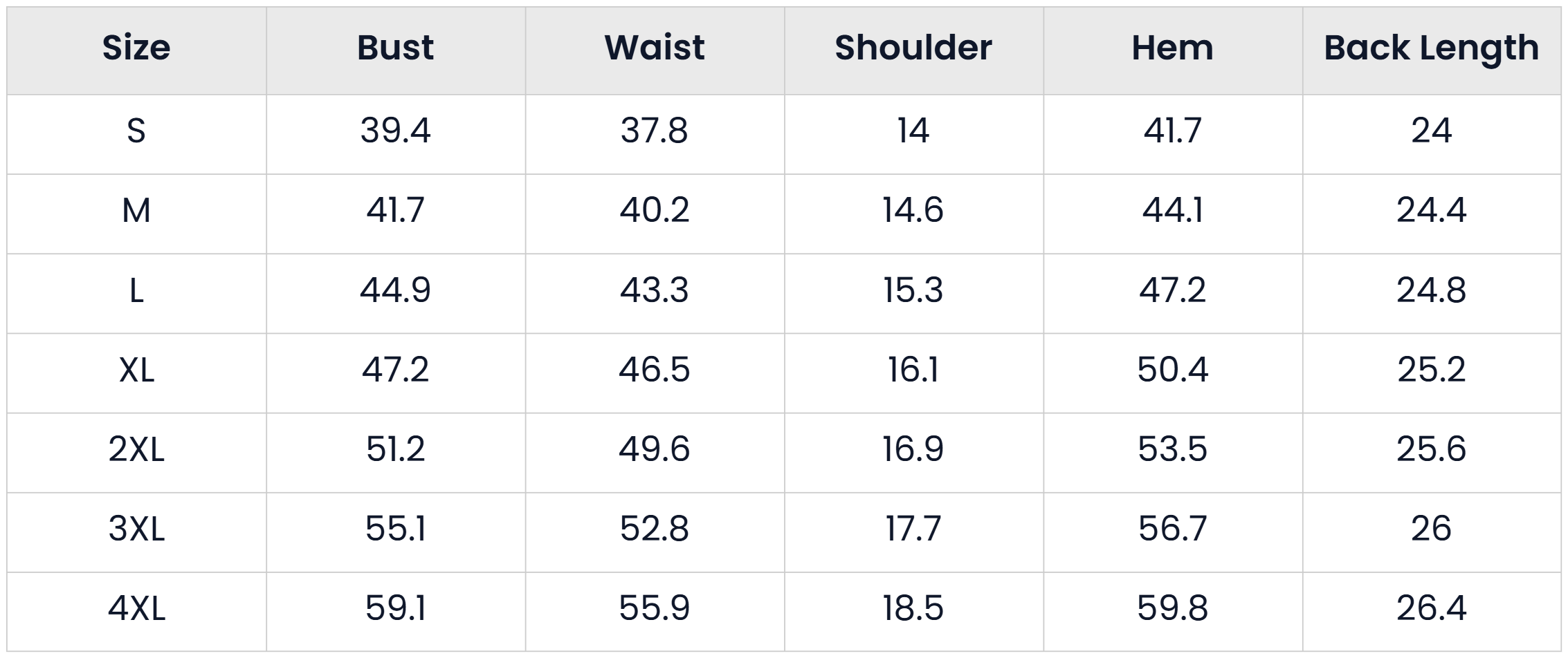 Size Chart for Casual Plaid Zip Up Outerwear Vest For Women