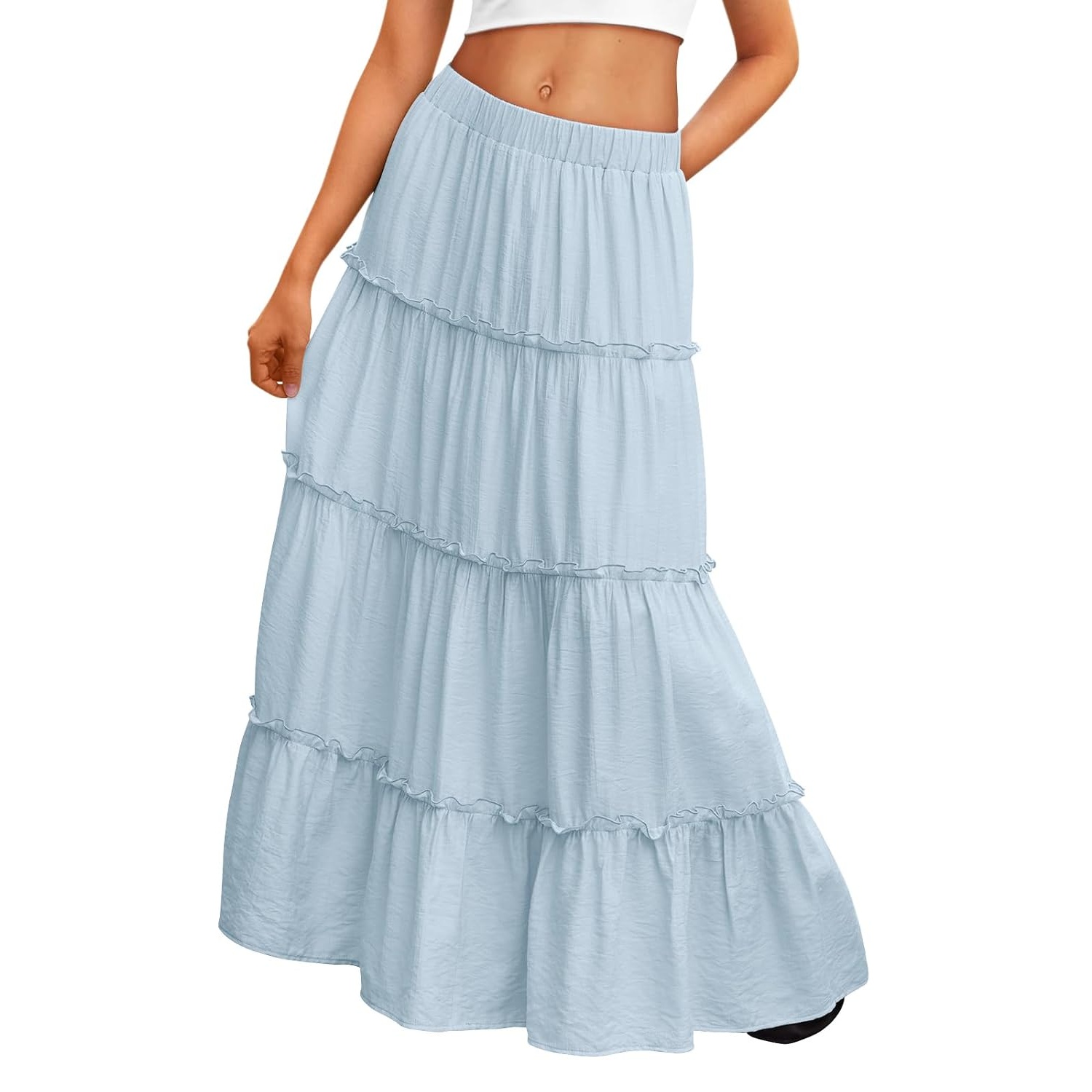 Boho Maxi Vacation Skirt With Pockets For Women