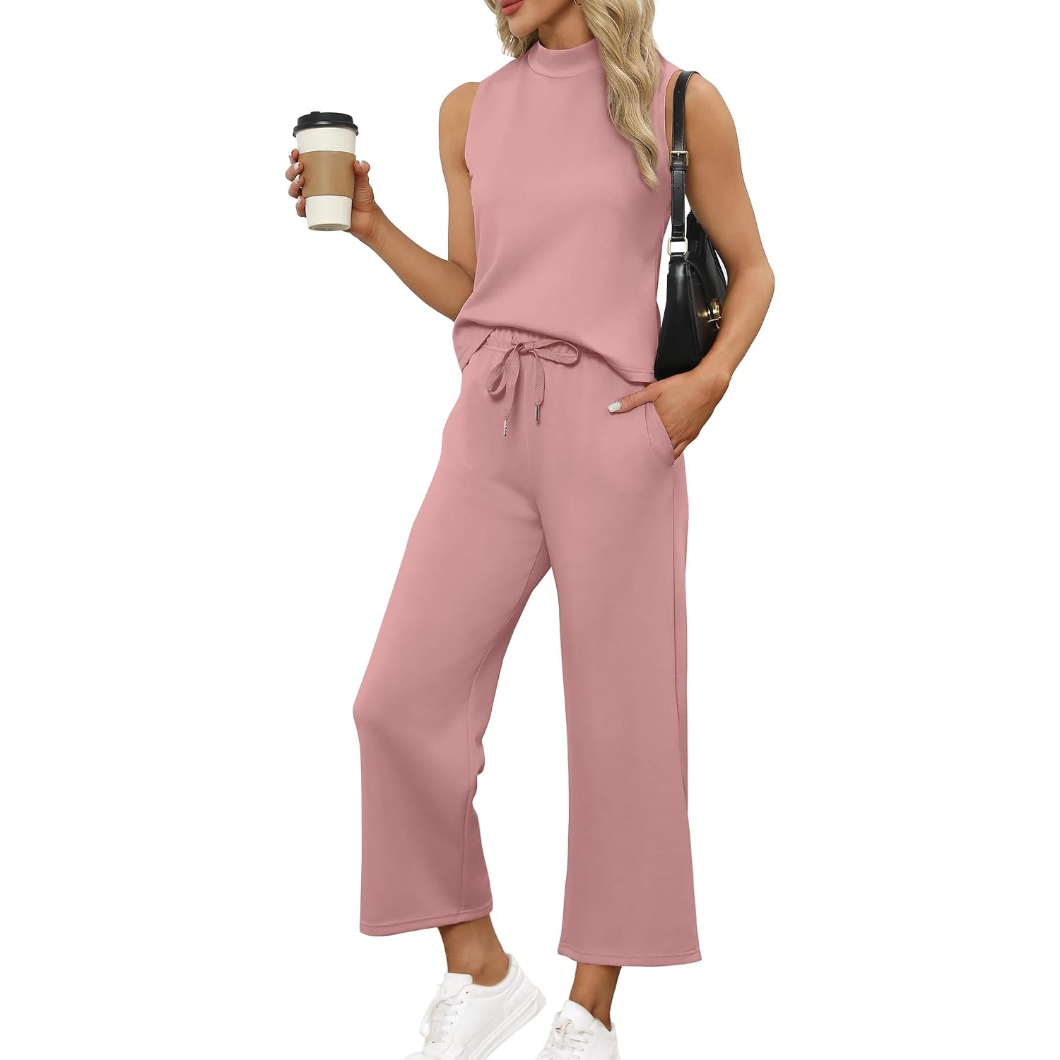 Vacation Two Piece Outfit Wide Leg Pants